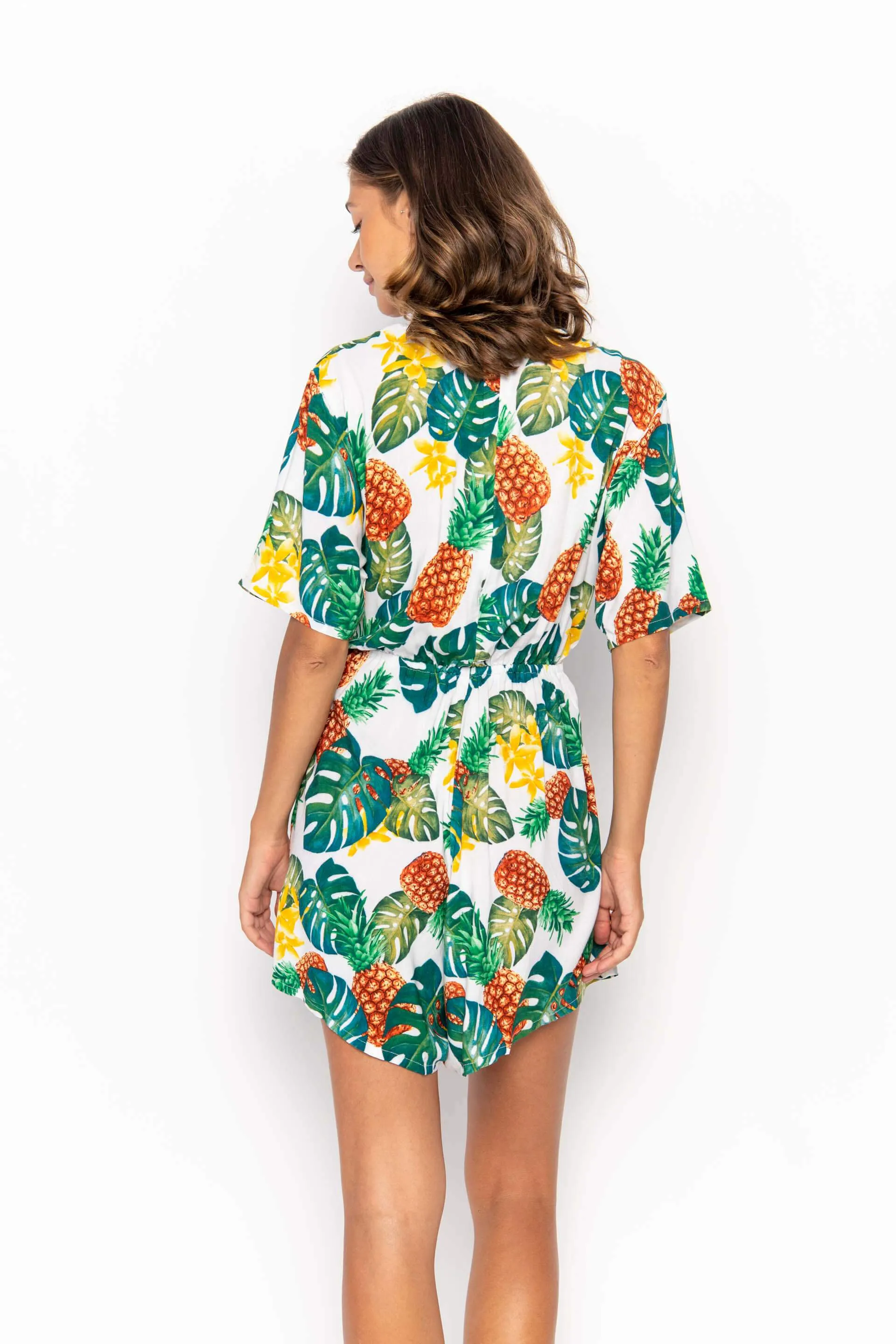 Kataya, Tropical Ananas White, Mini Playsuit