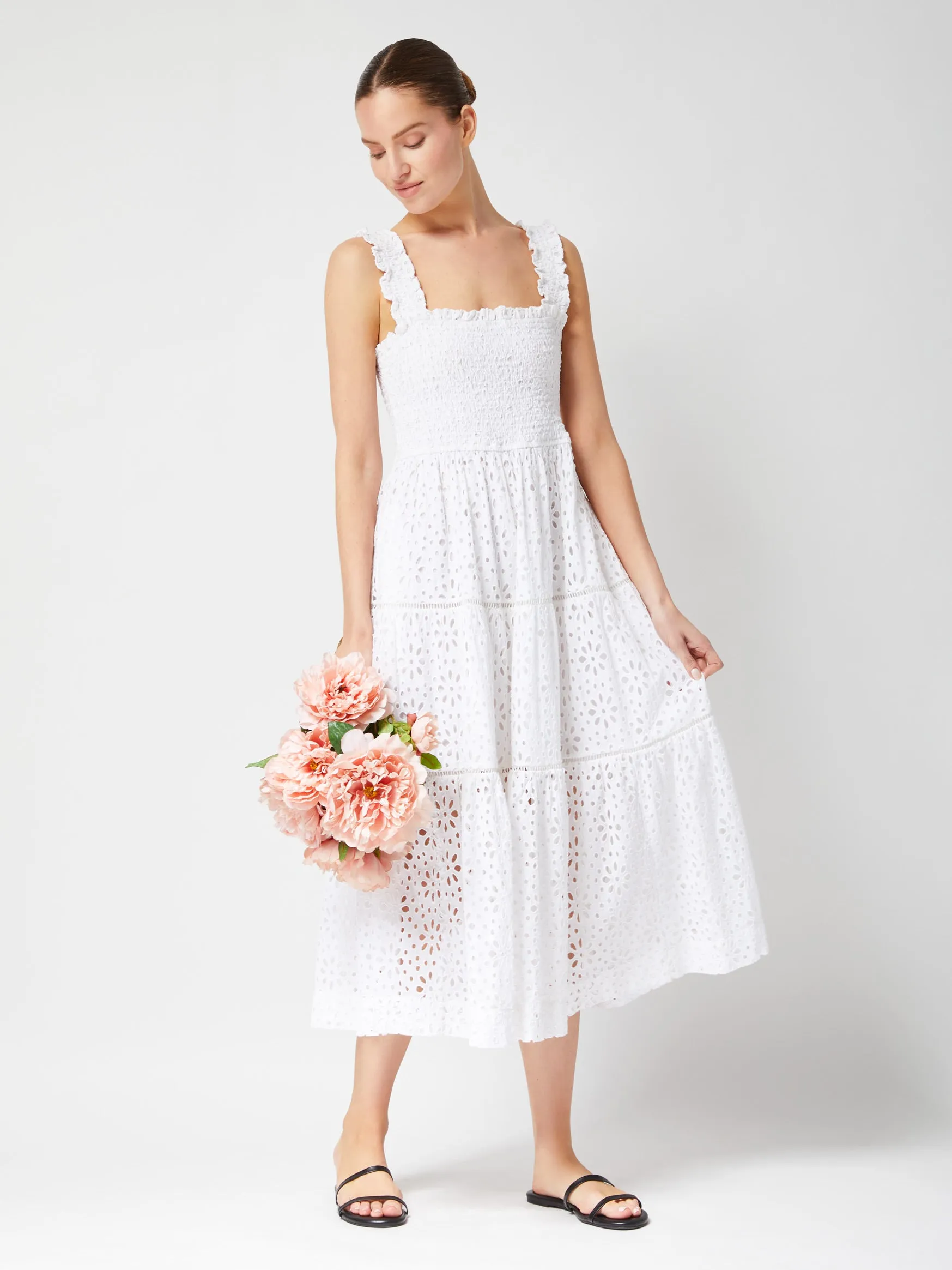 Kristen Dress Seaside Eyelet Fresh White