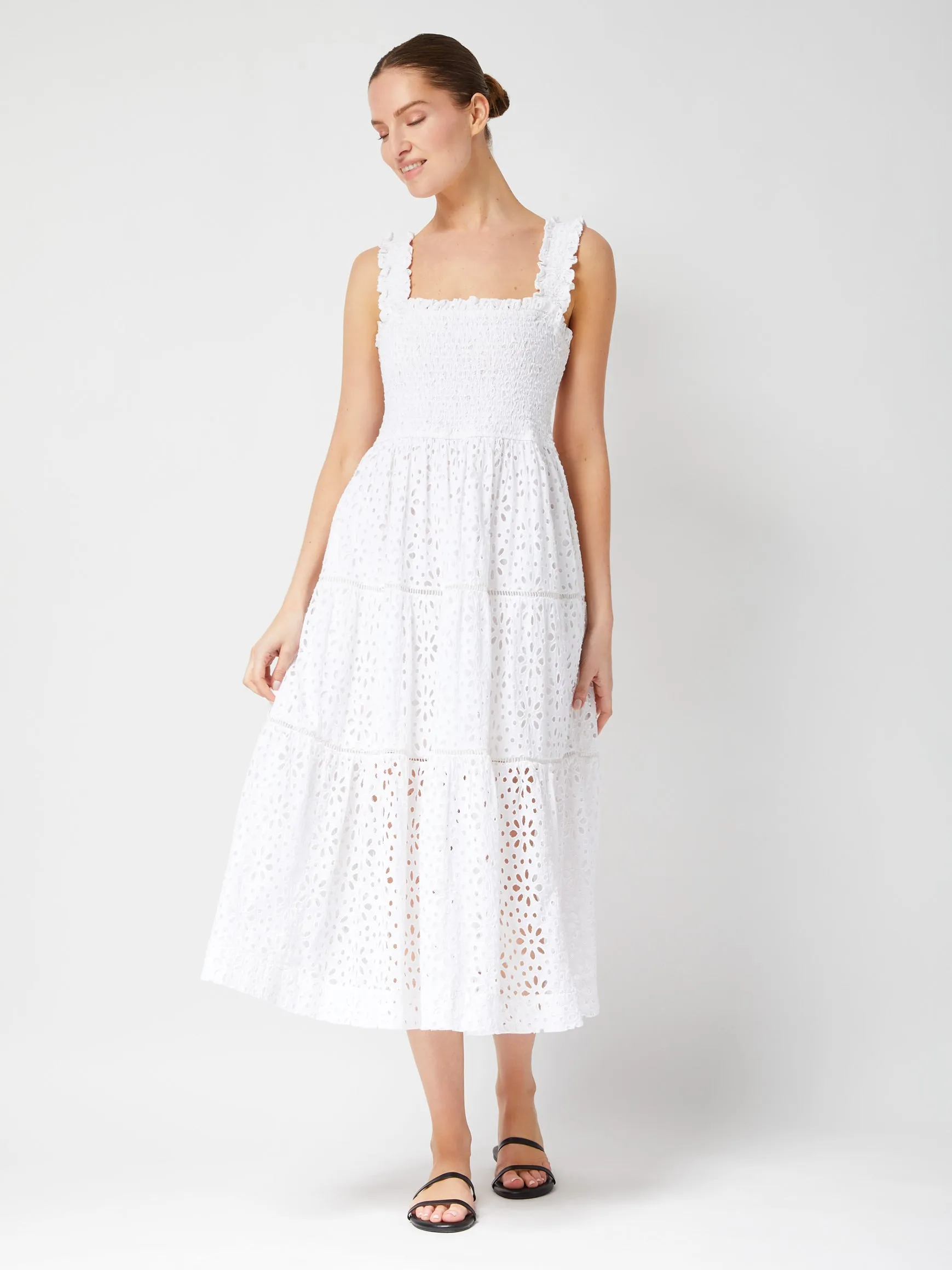 Kristen Dress Seaside Eyelet Fresh White