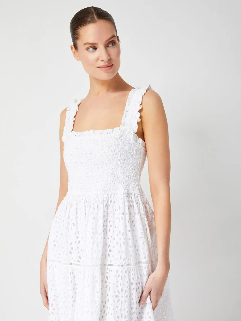 Kristen Dress Seaside Eyelet Fresh White