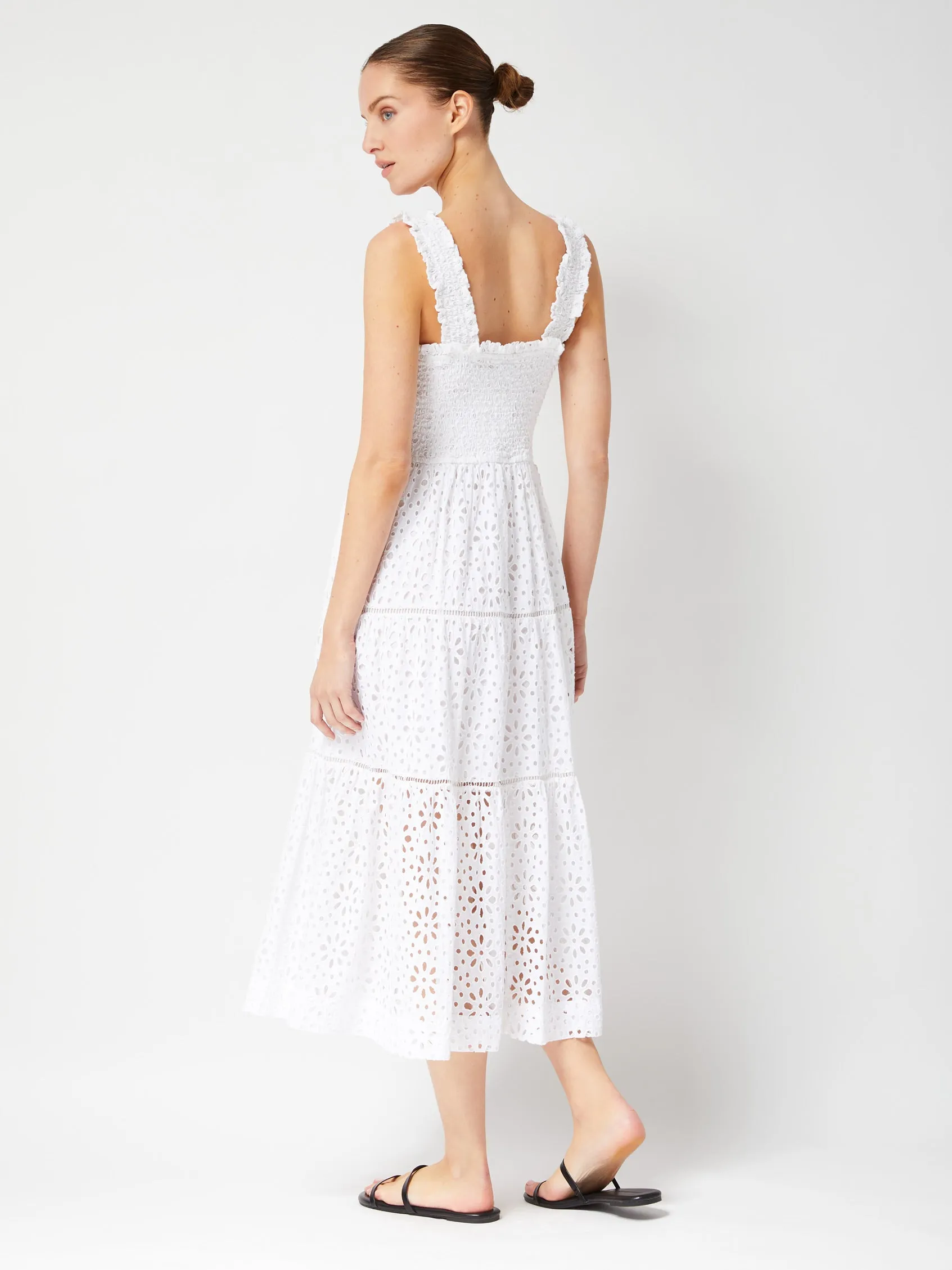 Kristen Dress Seaside Eyelet Fresh White