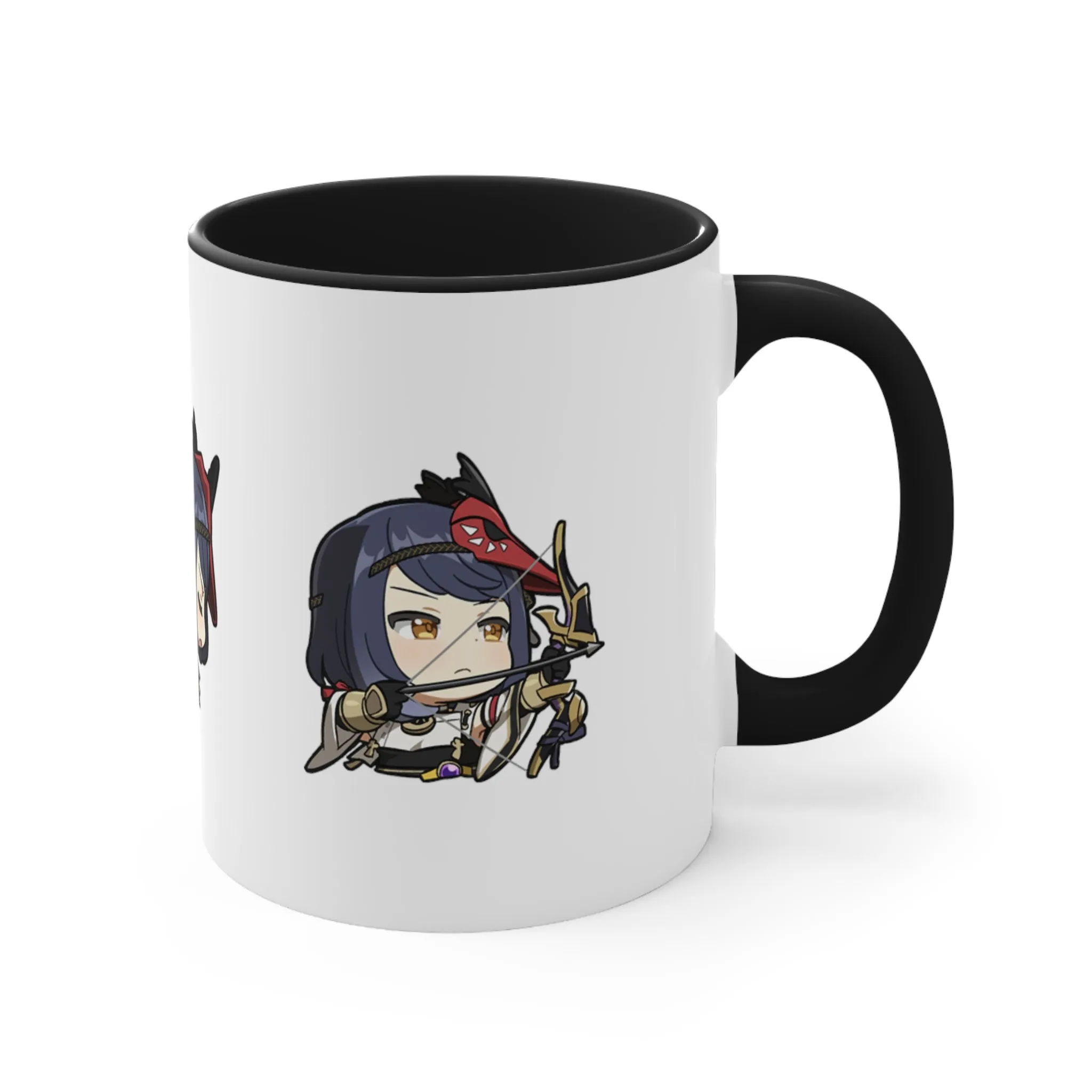 Kujou Sara Genshin Impact Accent Coffee Mug, 11oz Cups Mugs Cup Gift For Gamer Gifts Game Anime Fanart Fan Birthday Valentine's Christmas