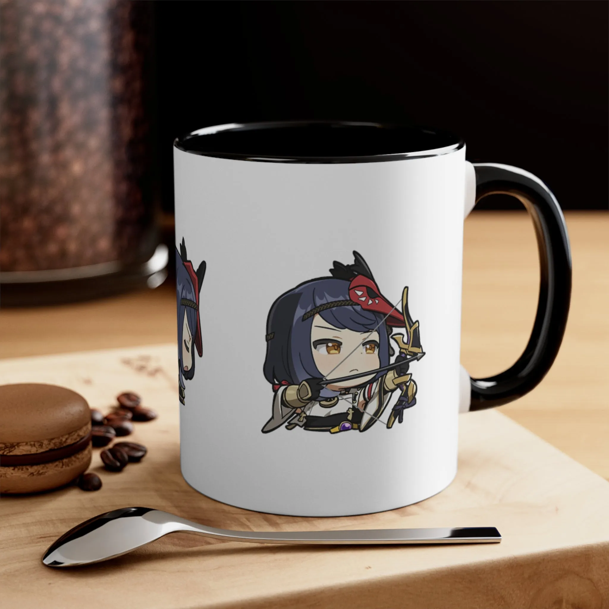 Kujou Sara Genshin Impact Accent Coffee Mug, 11oz Cups Mugs Cup Gift For Gamer Gifts Game Anime Fanart Fan Birthday Valentine's Christmas