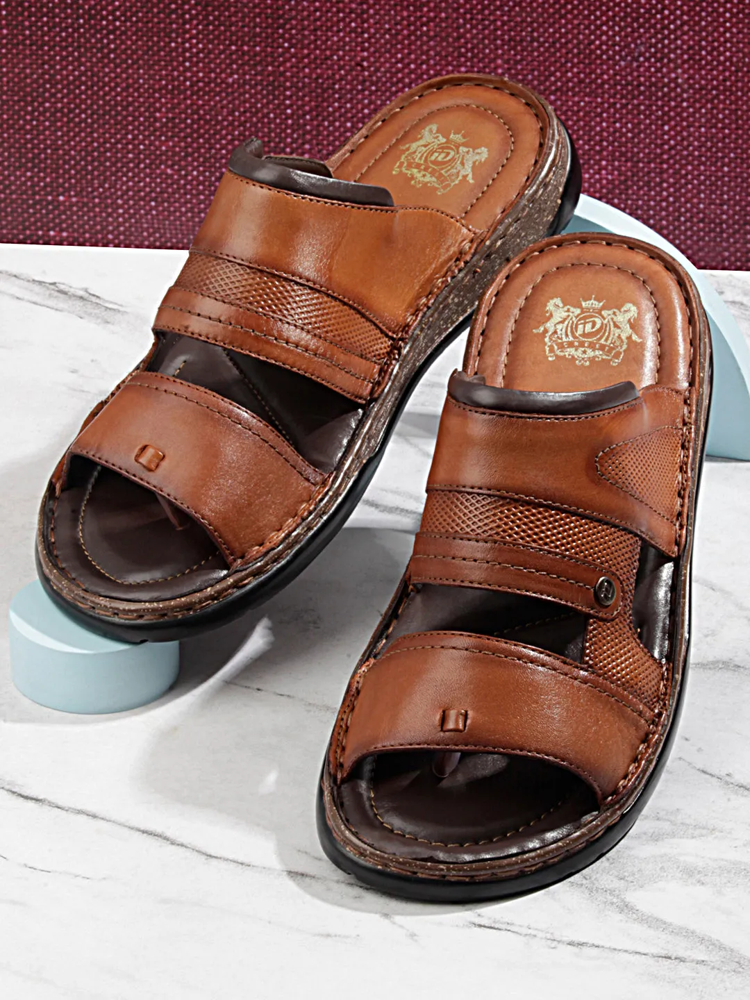 Men Tan Sandal / Slipper (ID4216)