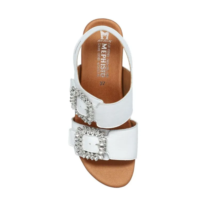 Mephisto Ysabel Spark White Women's Wedge Sandals