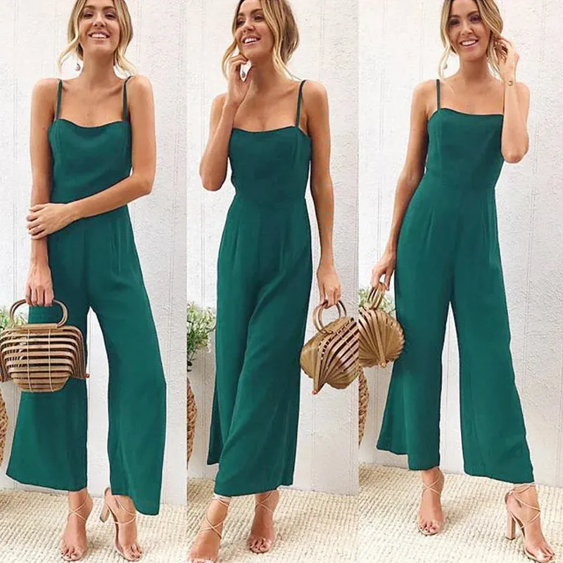 Minimalist Monochrome Pantsuit for Women Casual Jumpsuit