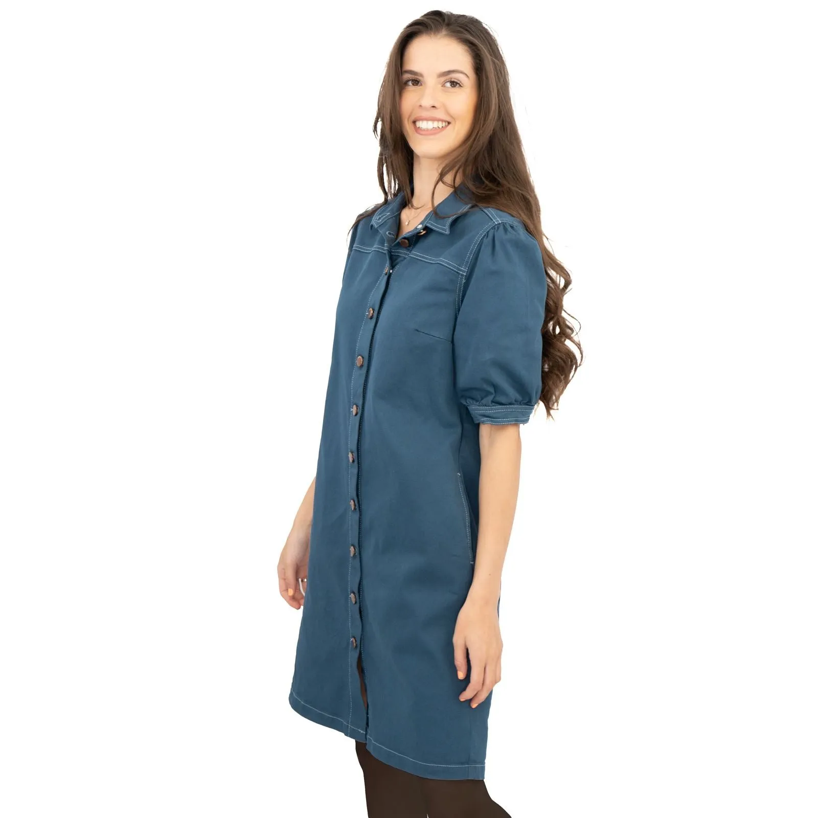 Monsoon Denim Shirt Dress Blue