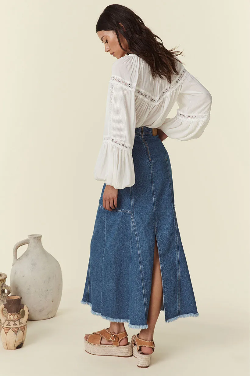 Muse Denim Maxi Skirt