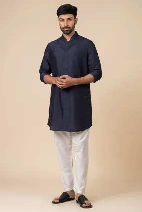 Navy Front Open Kurta