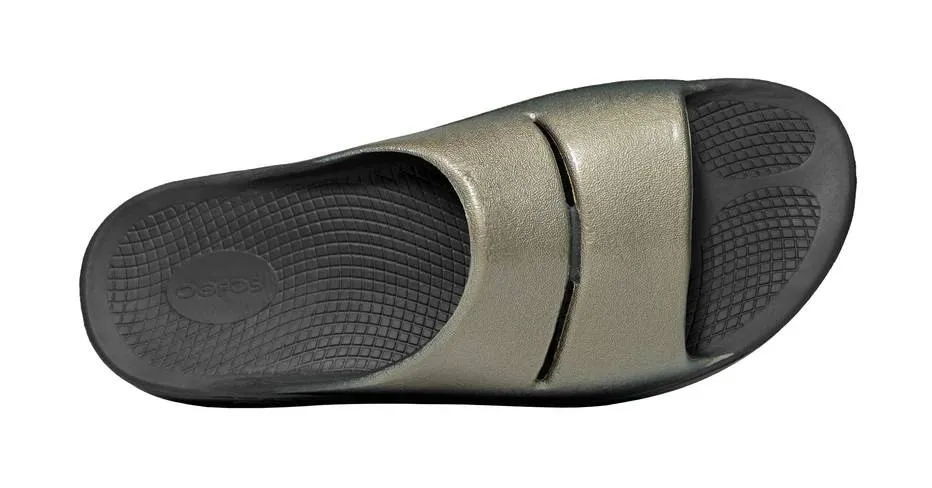 Oofos Ooahh  Luxe Slide Sandal (Womens) - Black/Latte