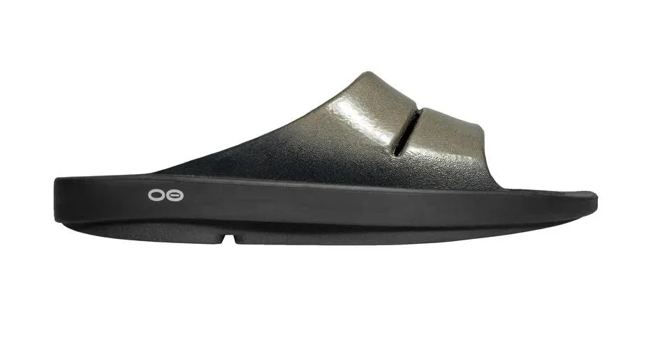 Oofos Ooahh  Luxe Slide Sandal (Womens) - Black/Latte