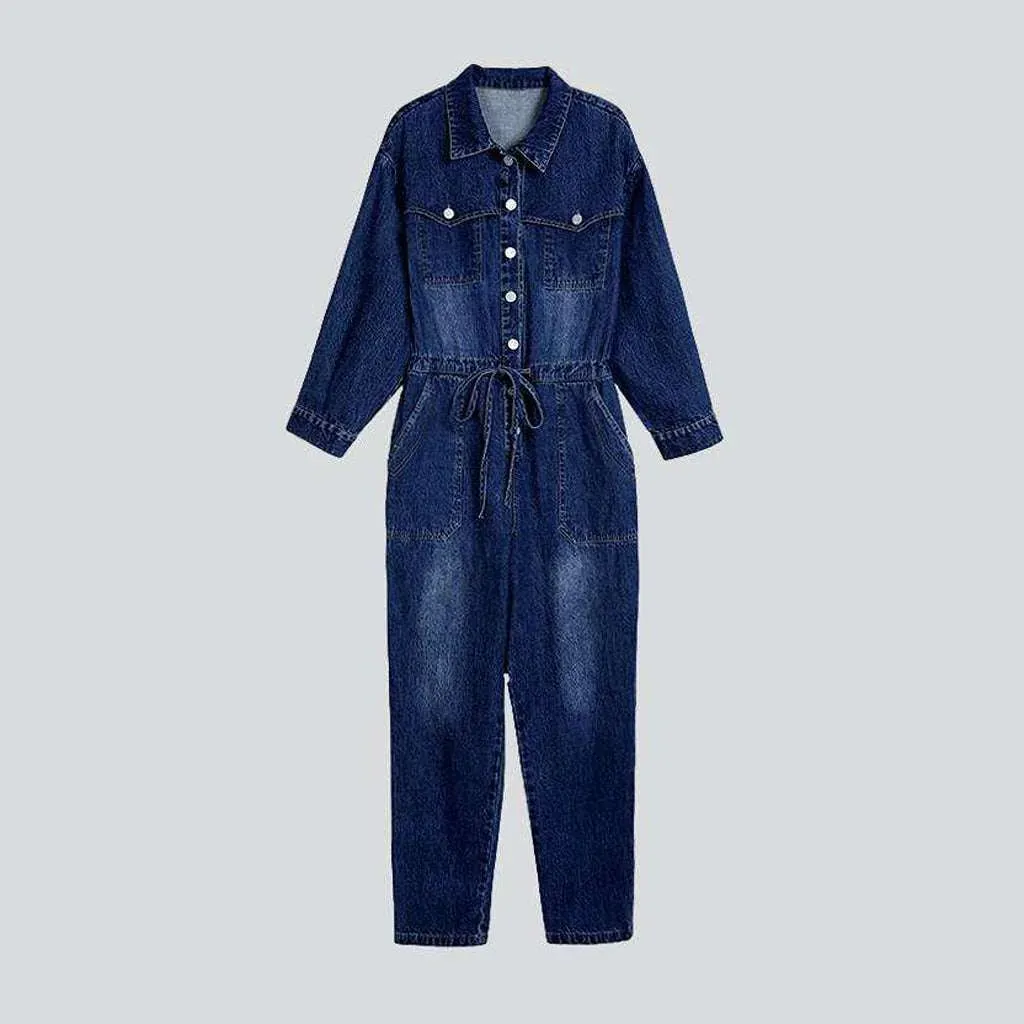 Oversized women's jeans jumpsuit