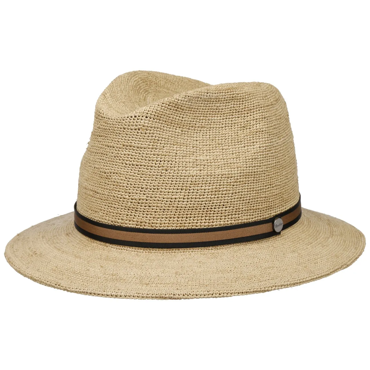 Packable Crochet Straw Hat by Borsalino