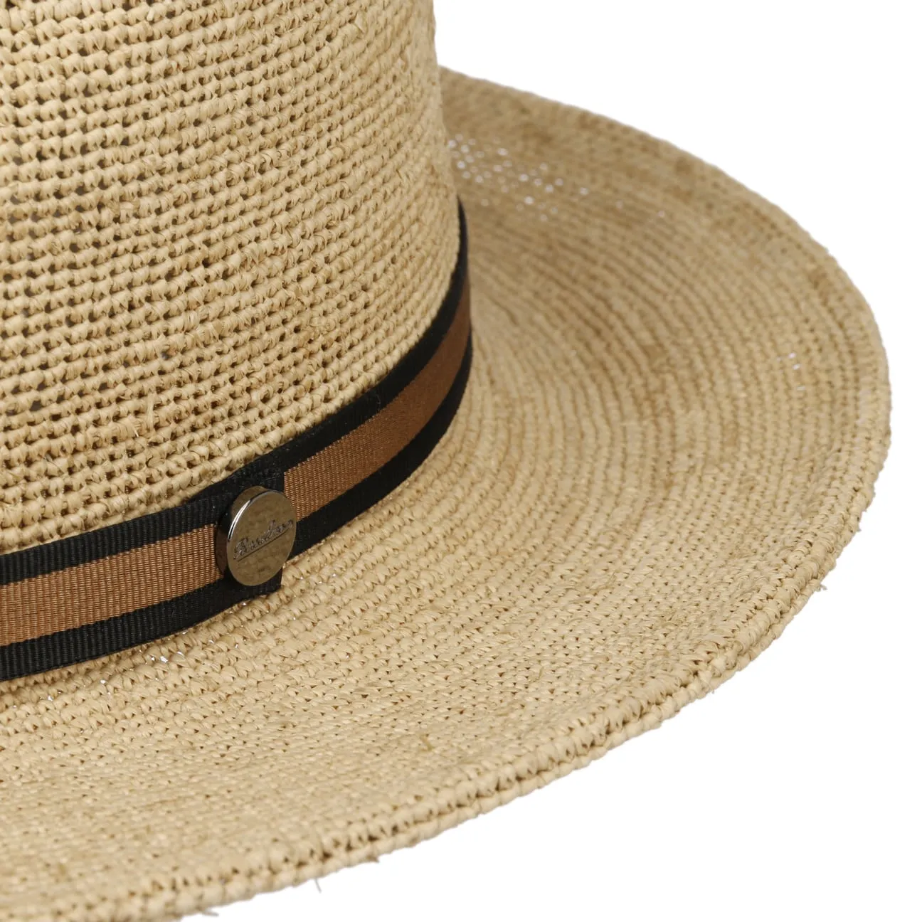 Packable Crochet Straw Hat by Borsalino