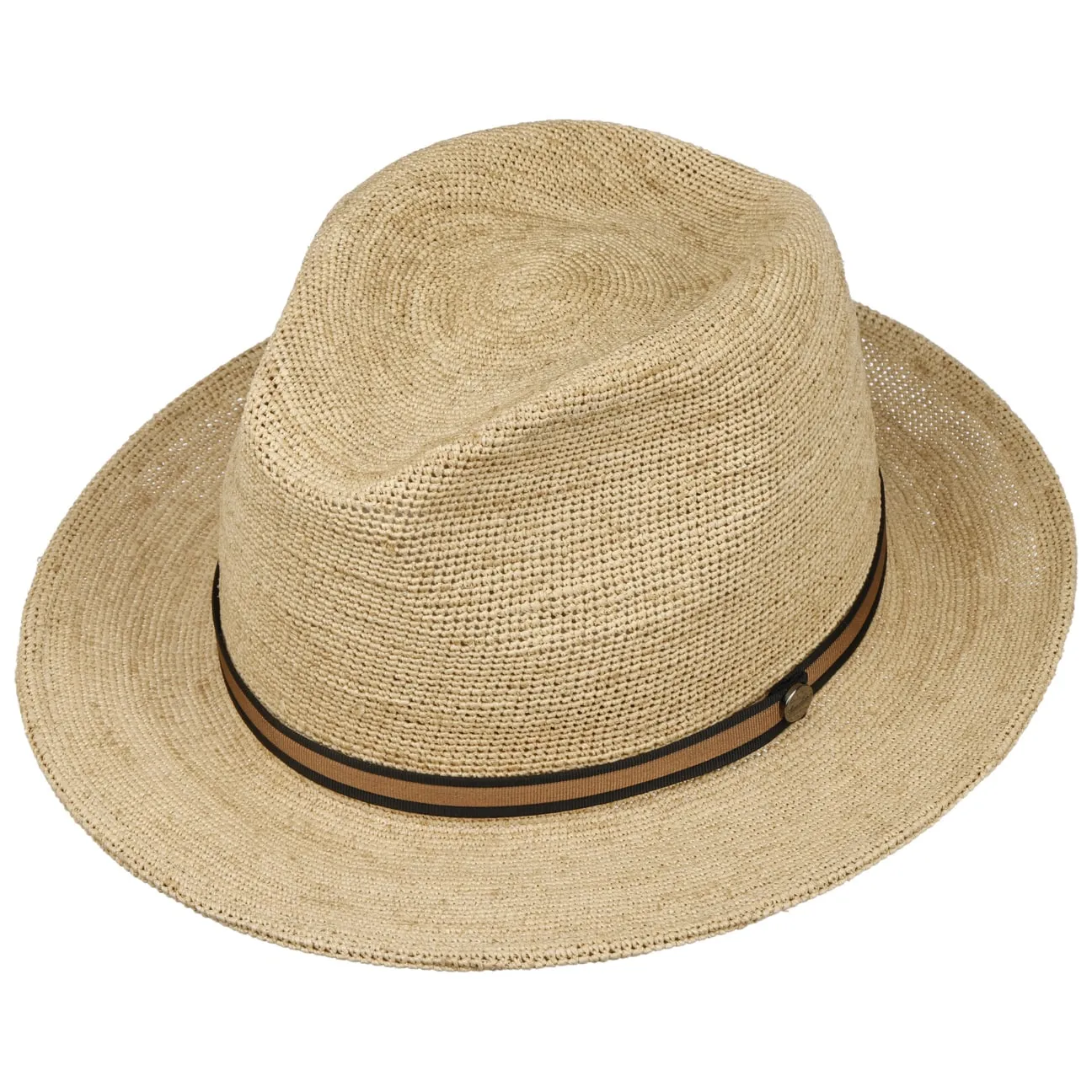 Packable Crochet Straw Hat by Borsalino