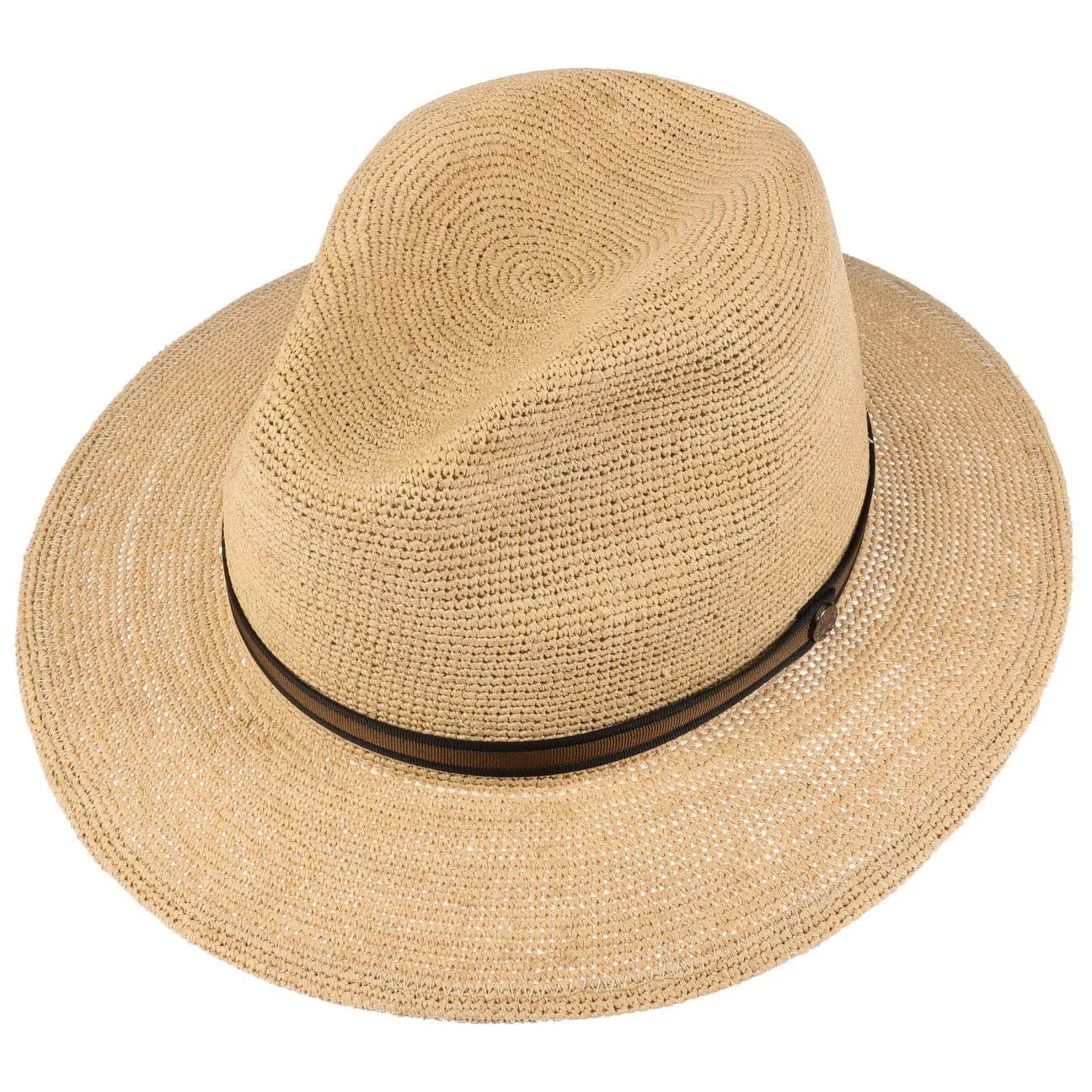 Packable Crochet Straw Hat by Borsalino