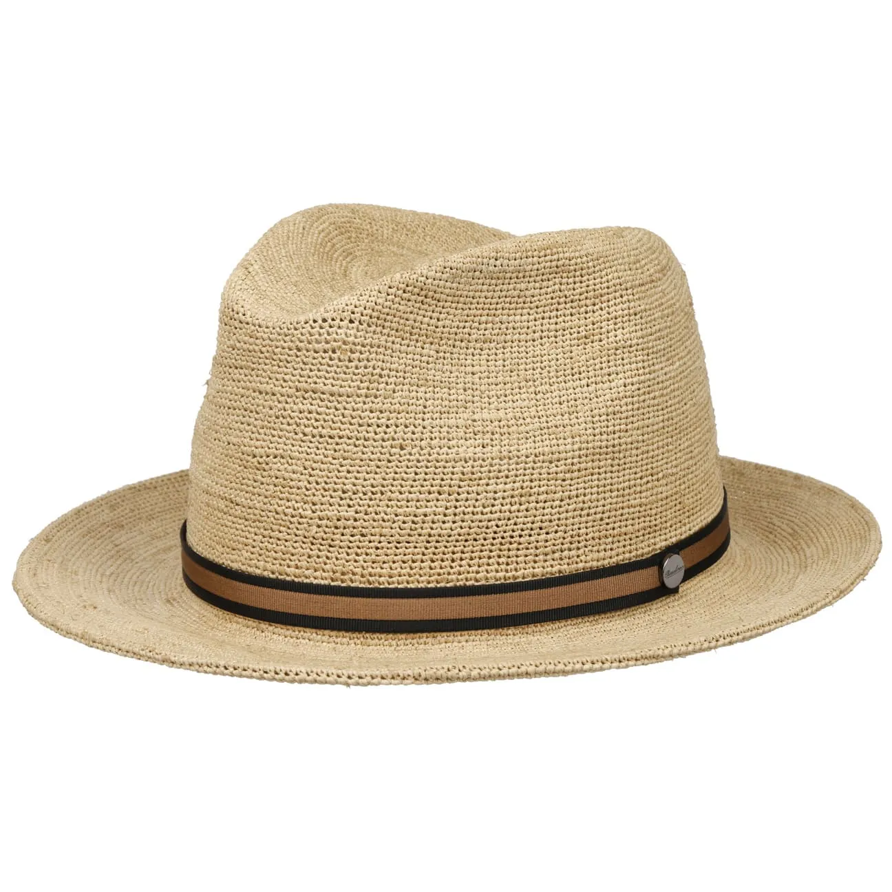 Packable Crochet Straw Hat by Borsalino