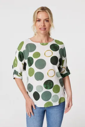 Polka Dot 1/2 Sleeve Blouse