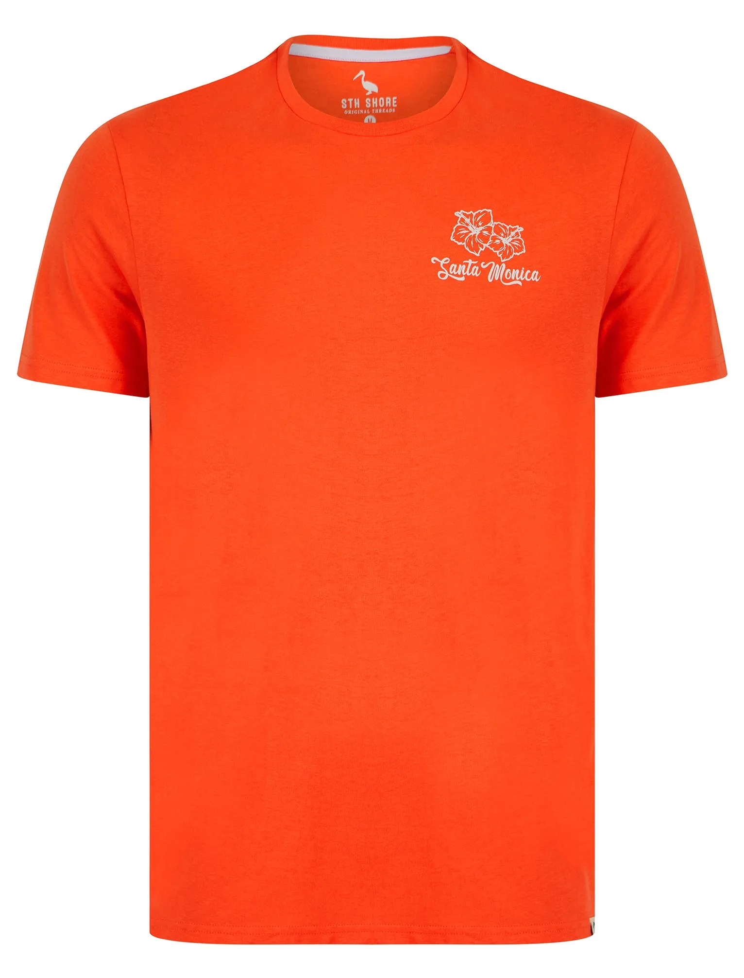 Pool Bar Motif Cotton Jersey T-Shirt in Hot Coral - South Shore