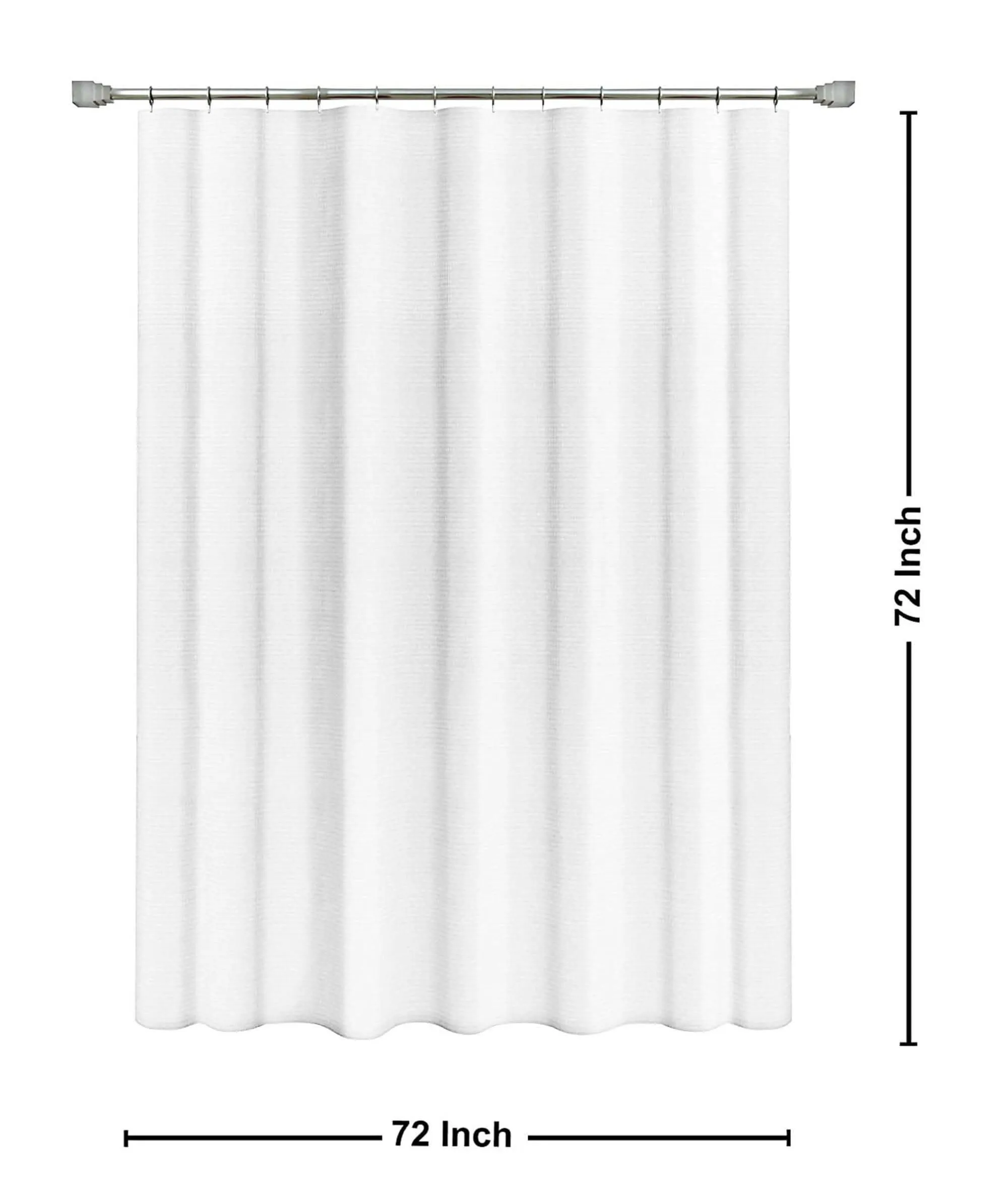 "Lushomes White Waffle Weave Shower Curtain with Hooks - Hotel Quality, Waterproof, Heavy Duty, Washable Polyester (72'x72')"