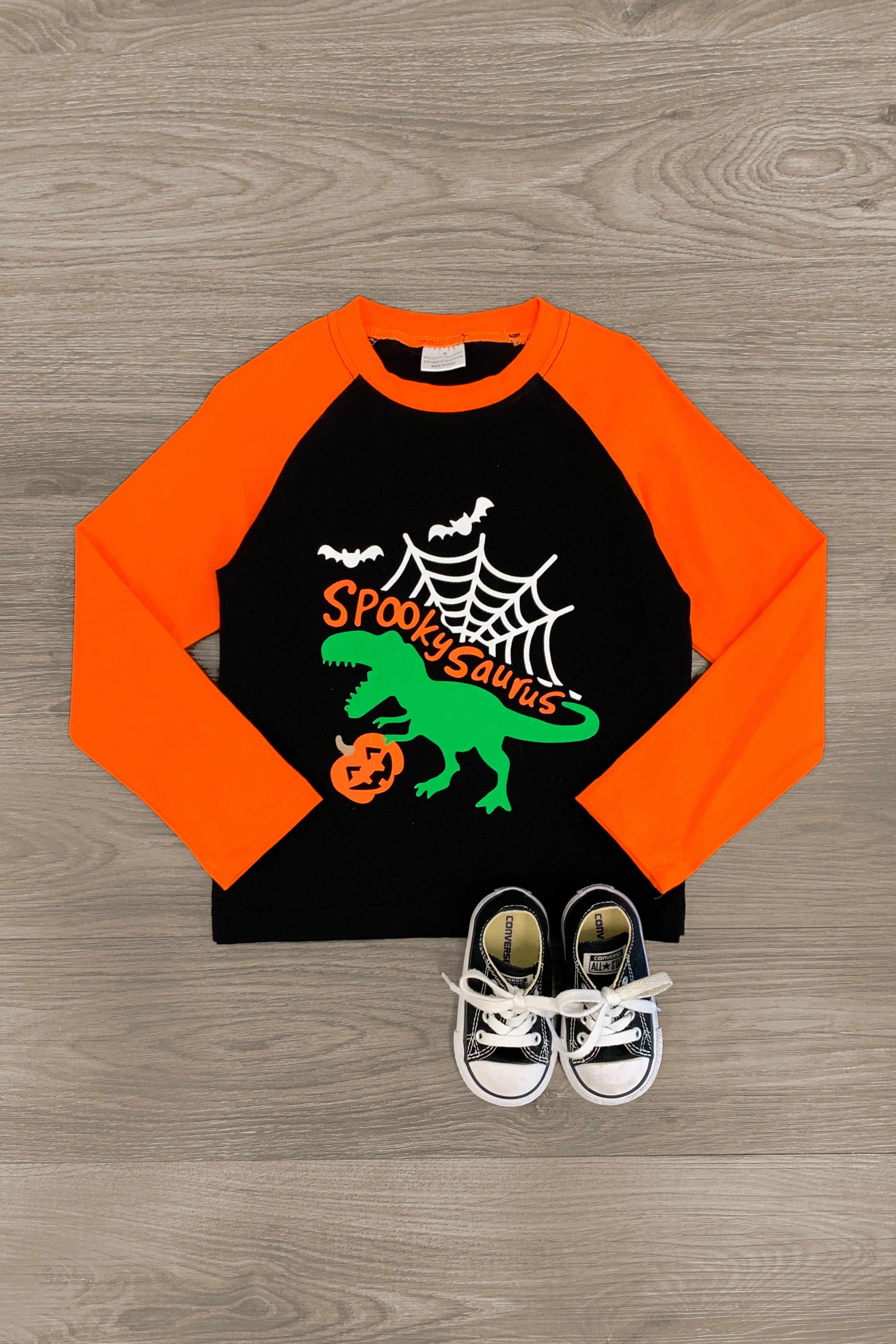 "Spooky Saurus" Black & Orange T-Shirt