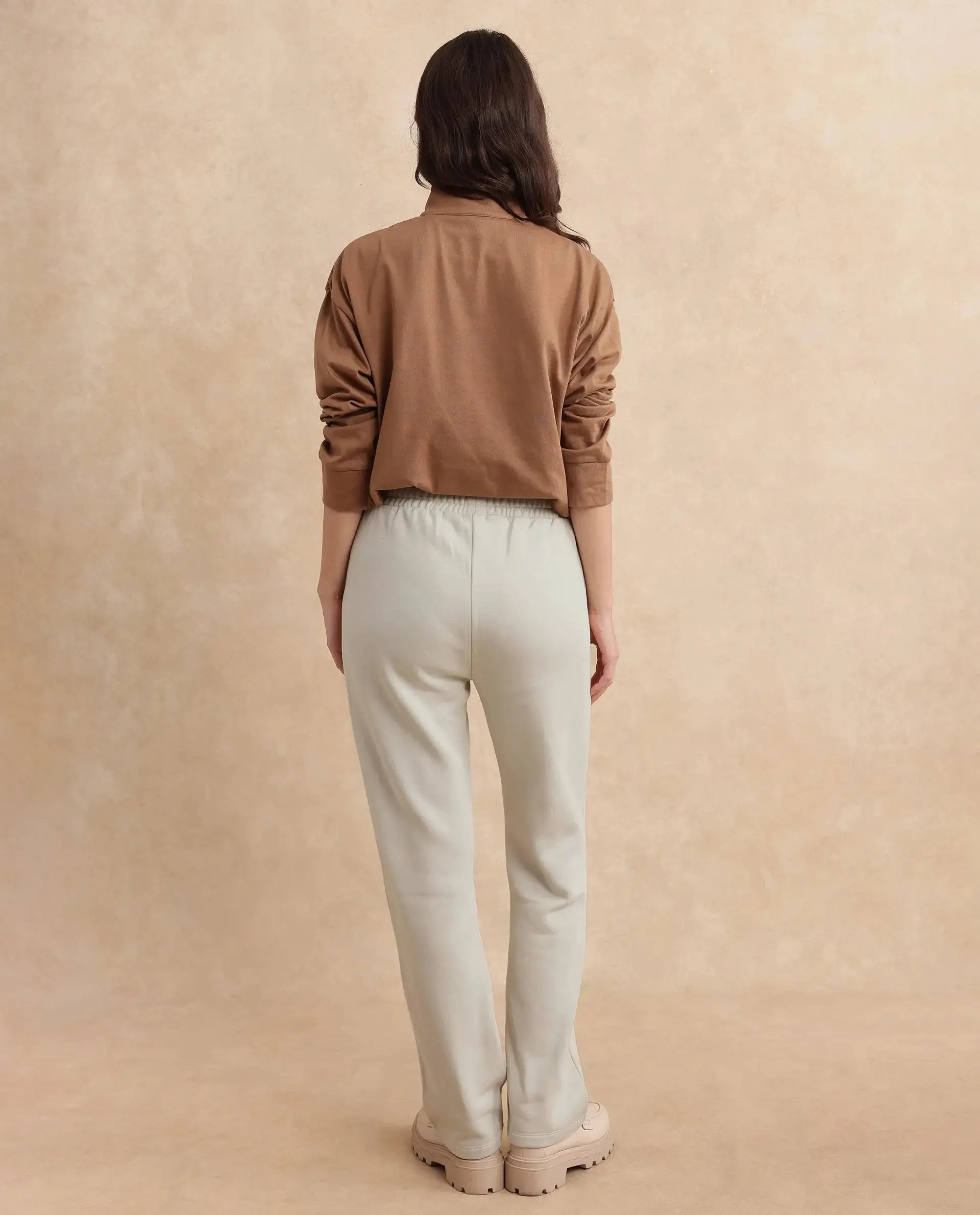 Rareism Women Blunt Off White Plain Track Pant