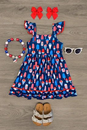 Red White & Blue Ice Cream Dress