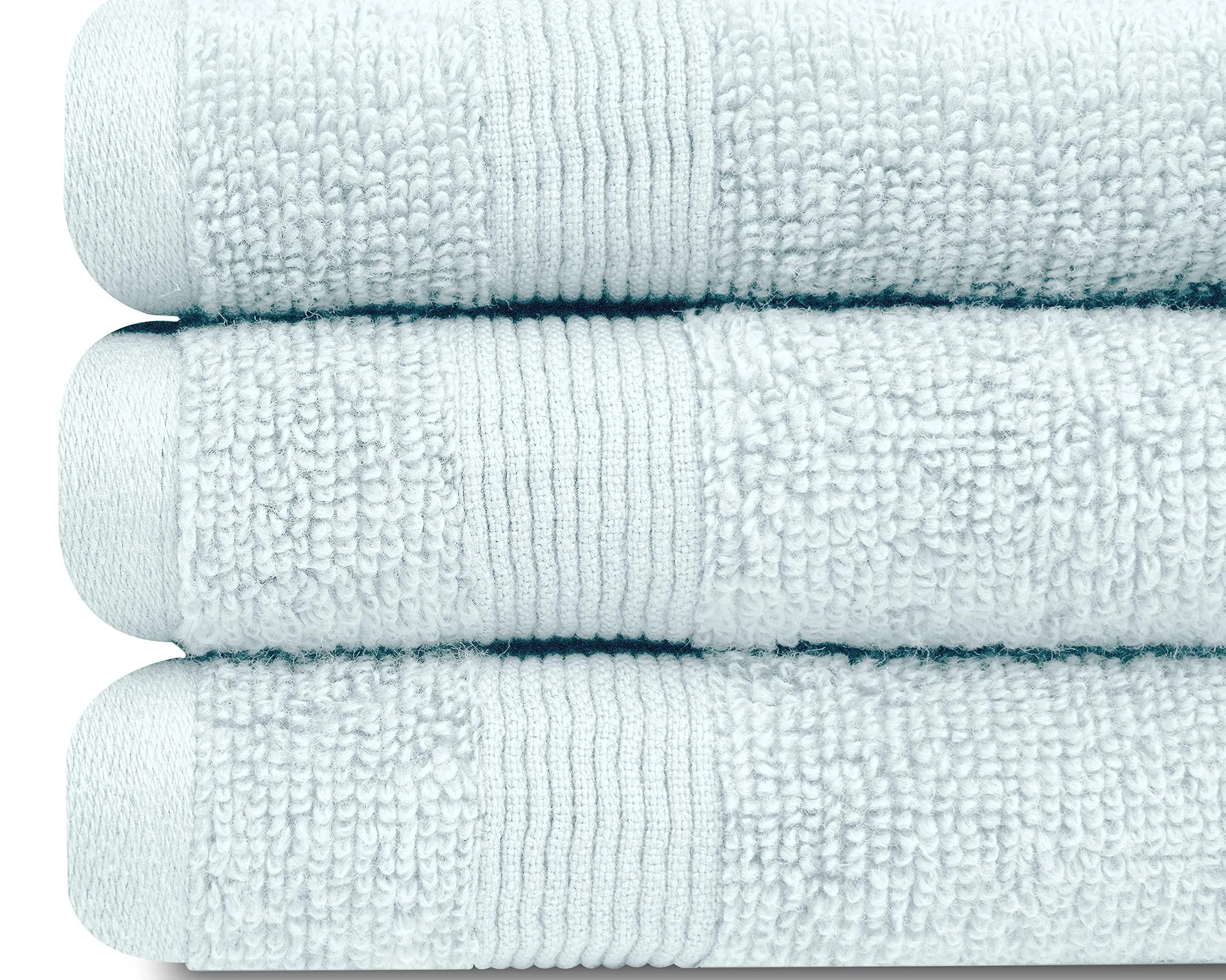 Resort Collection Soft Washcloth Face Body Towel Set 12 Pack 12x12 in Light Blue