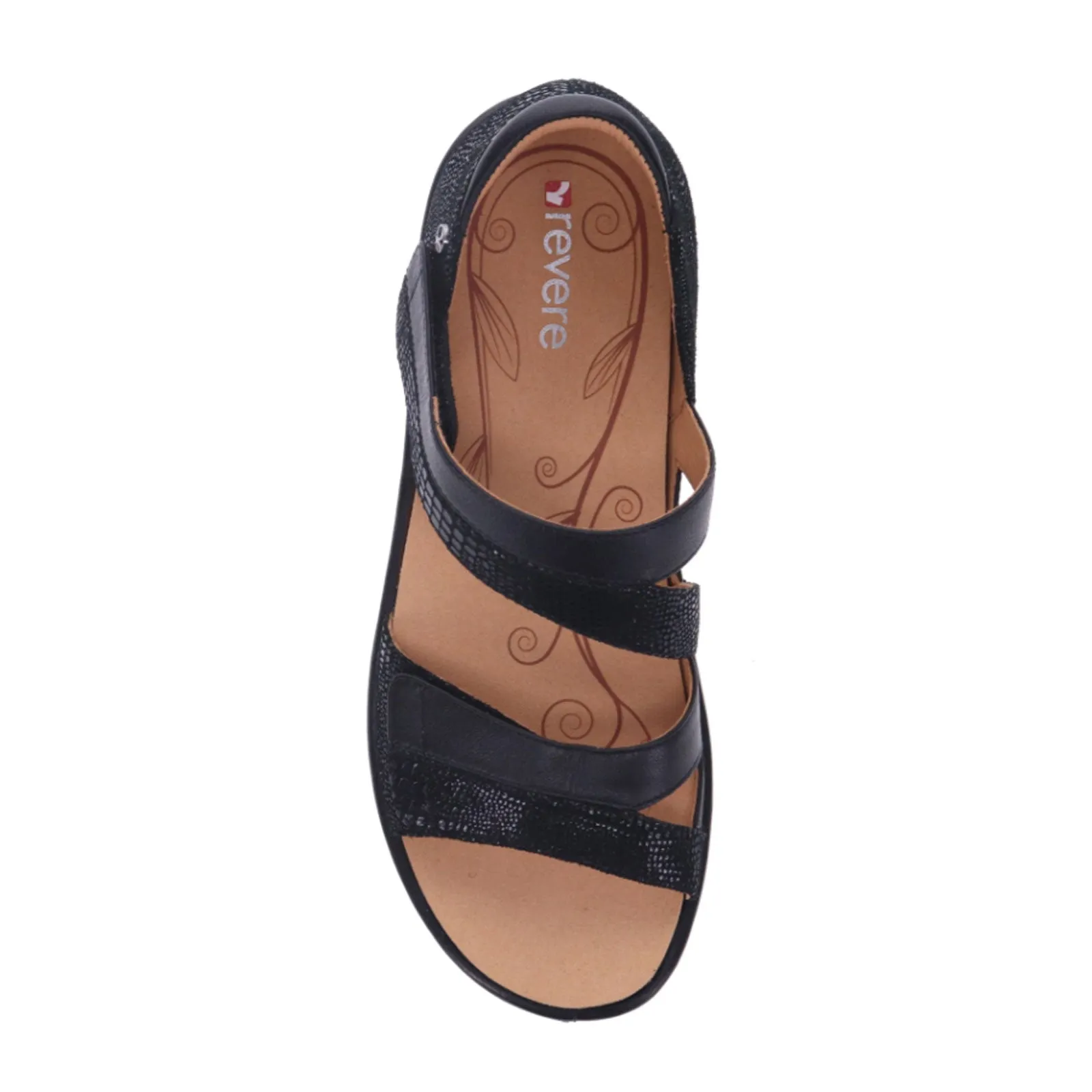 Revere Mauritius Backstrap Sandal (Women) - Black Lizard