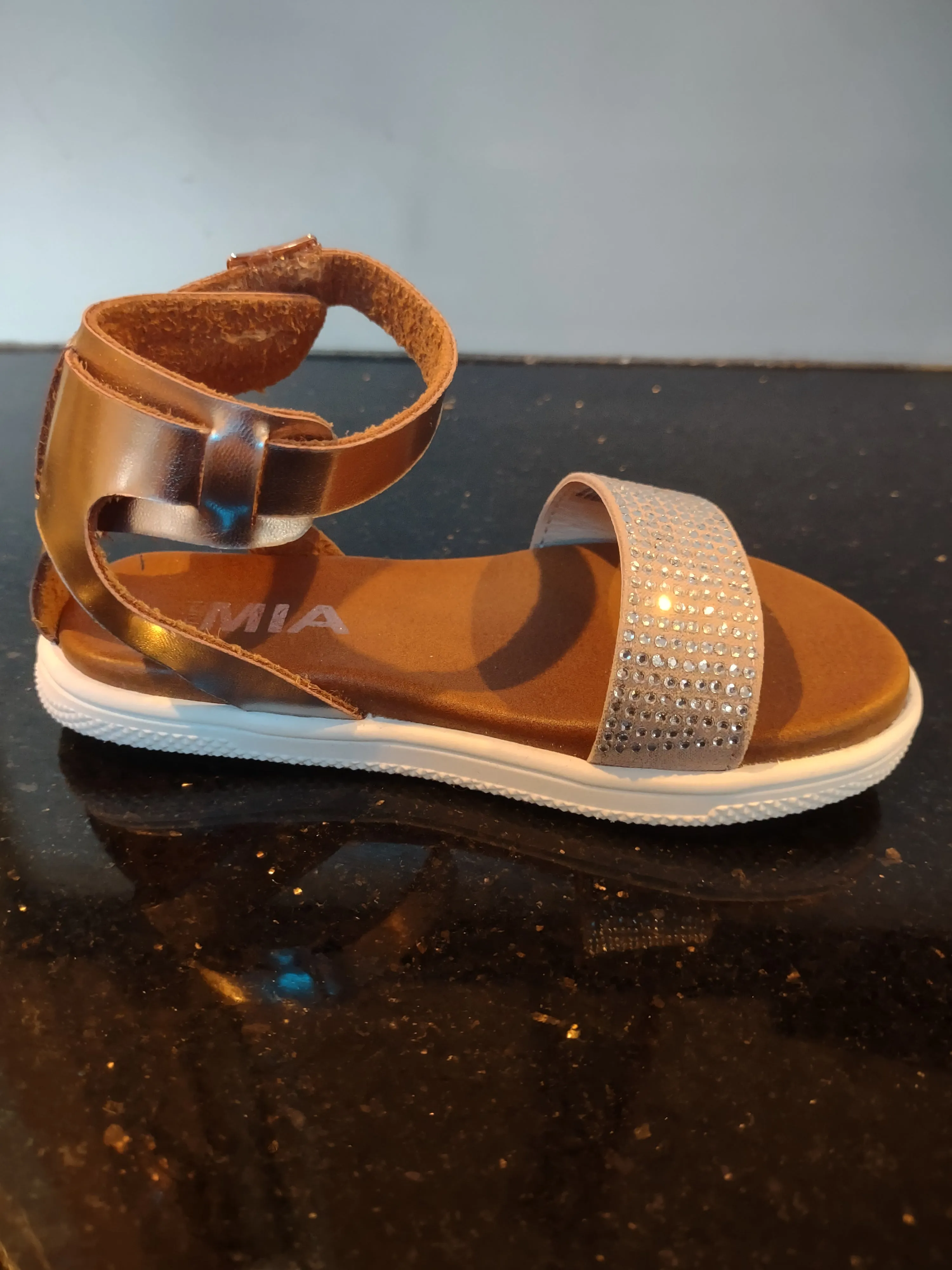 Rose gold sandals with Glitz | Mini Mia Ellen-J