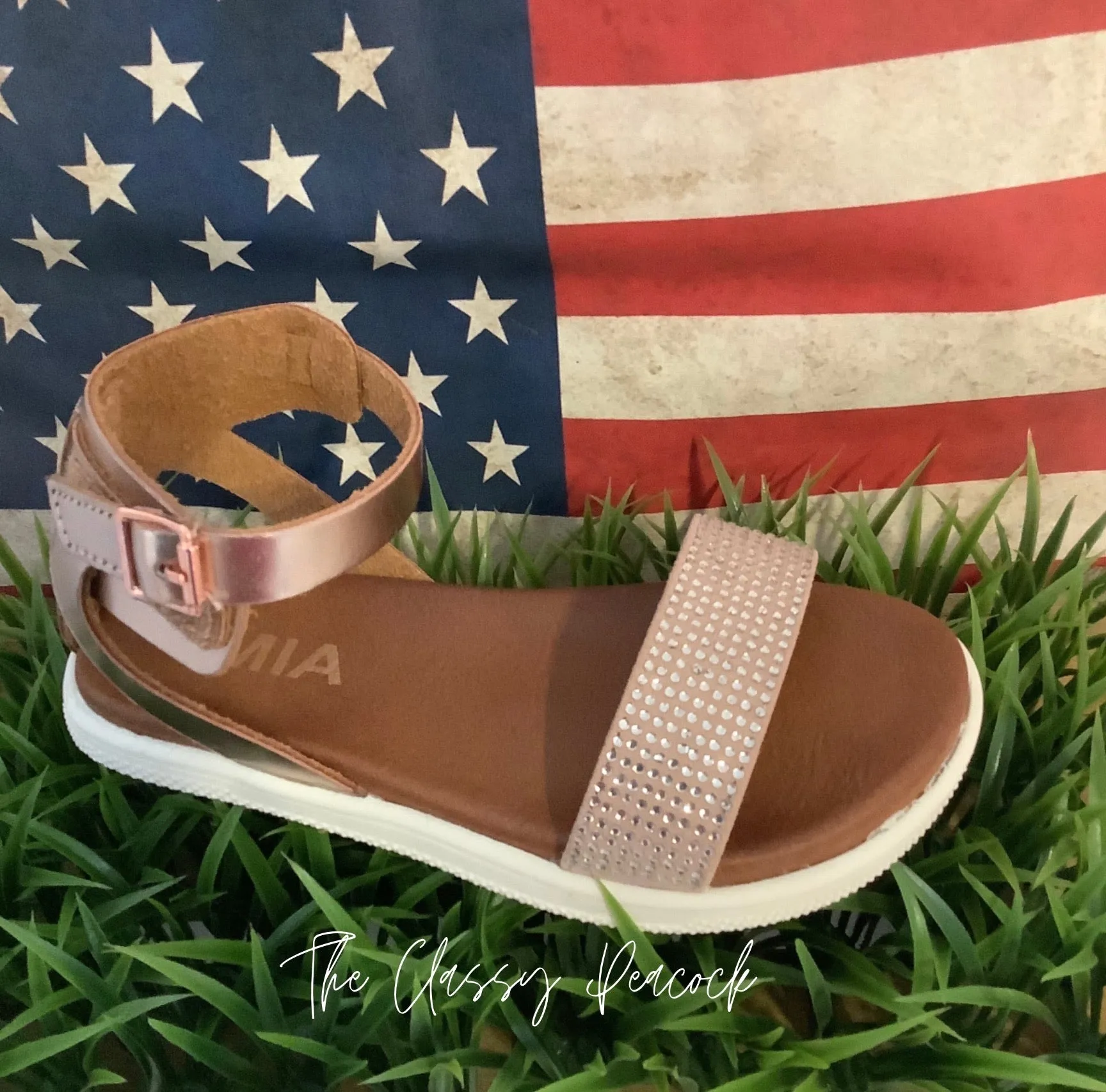 Rose gold sandals with Glitz | Mini Mia Ellen-J