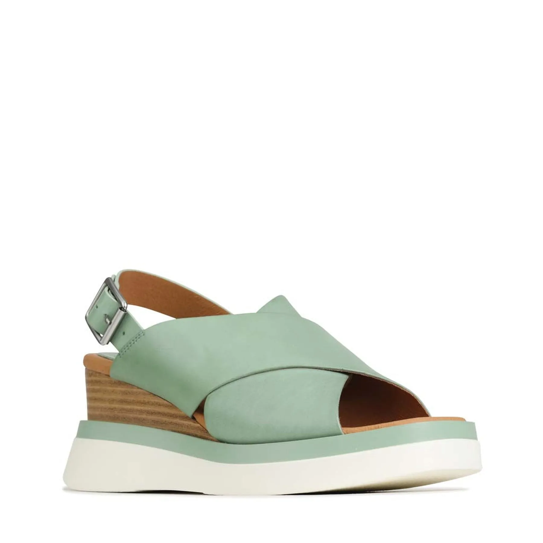 SASILLE LEATHER WEDGE SANDALS