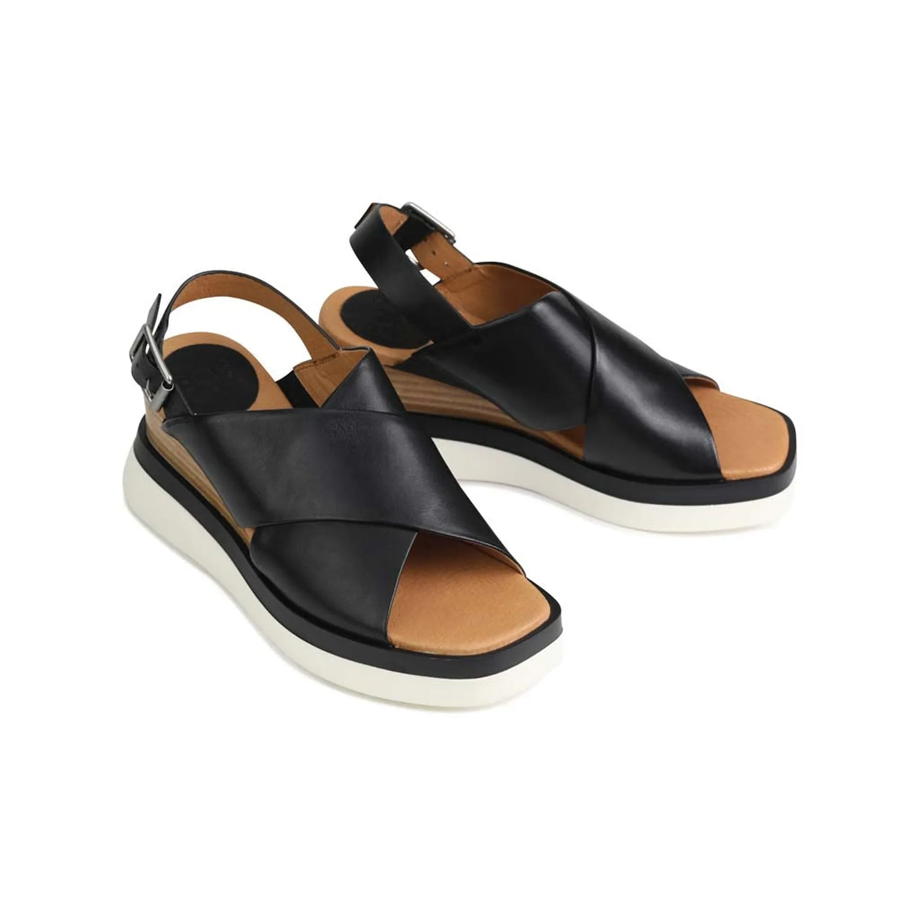 SASILLE LEATHER WEDGE SANDALS