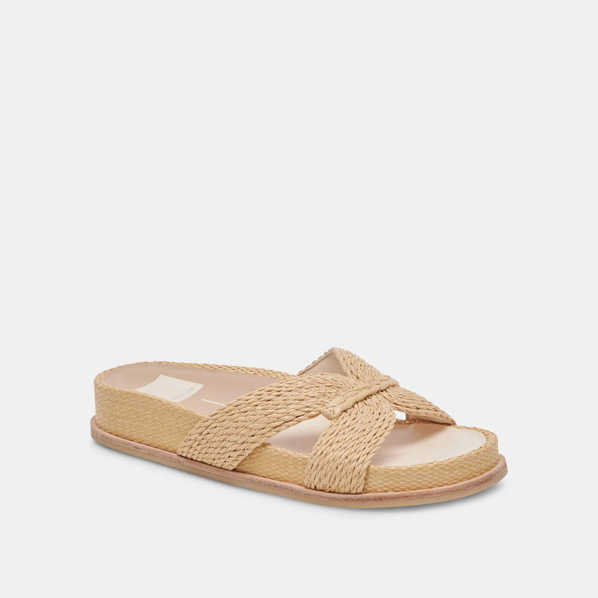 SELDA WIDE SANDALS LT NATURAL RAFFIA