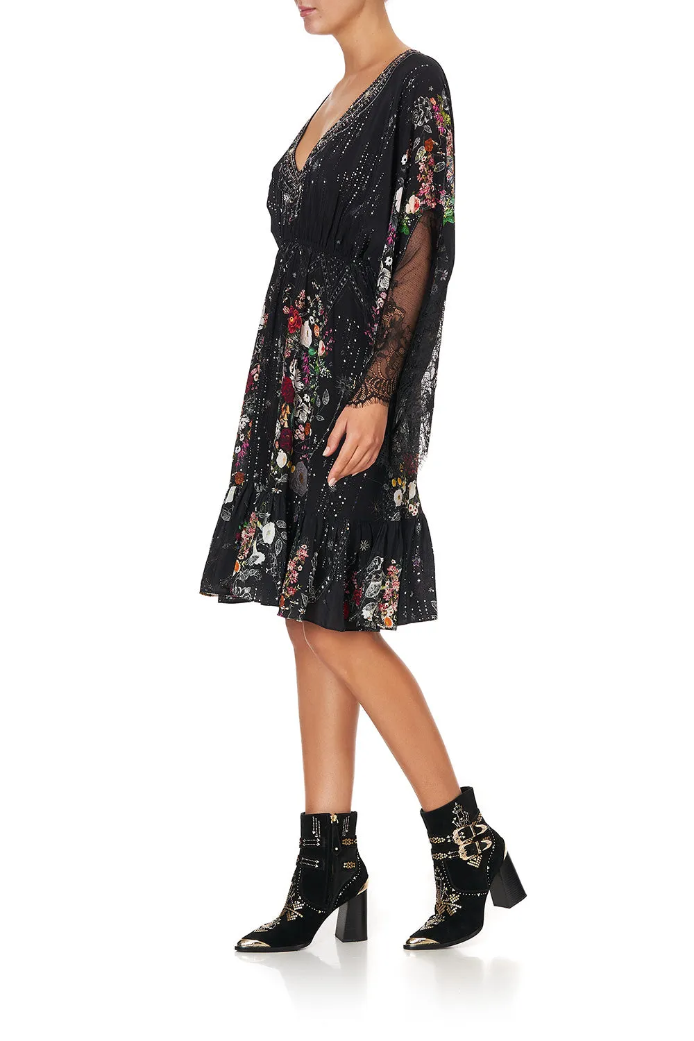 SHORT DRESS WITH LACE SLEEVE TO THE GYPSY