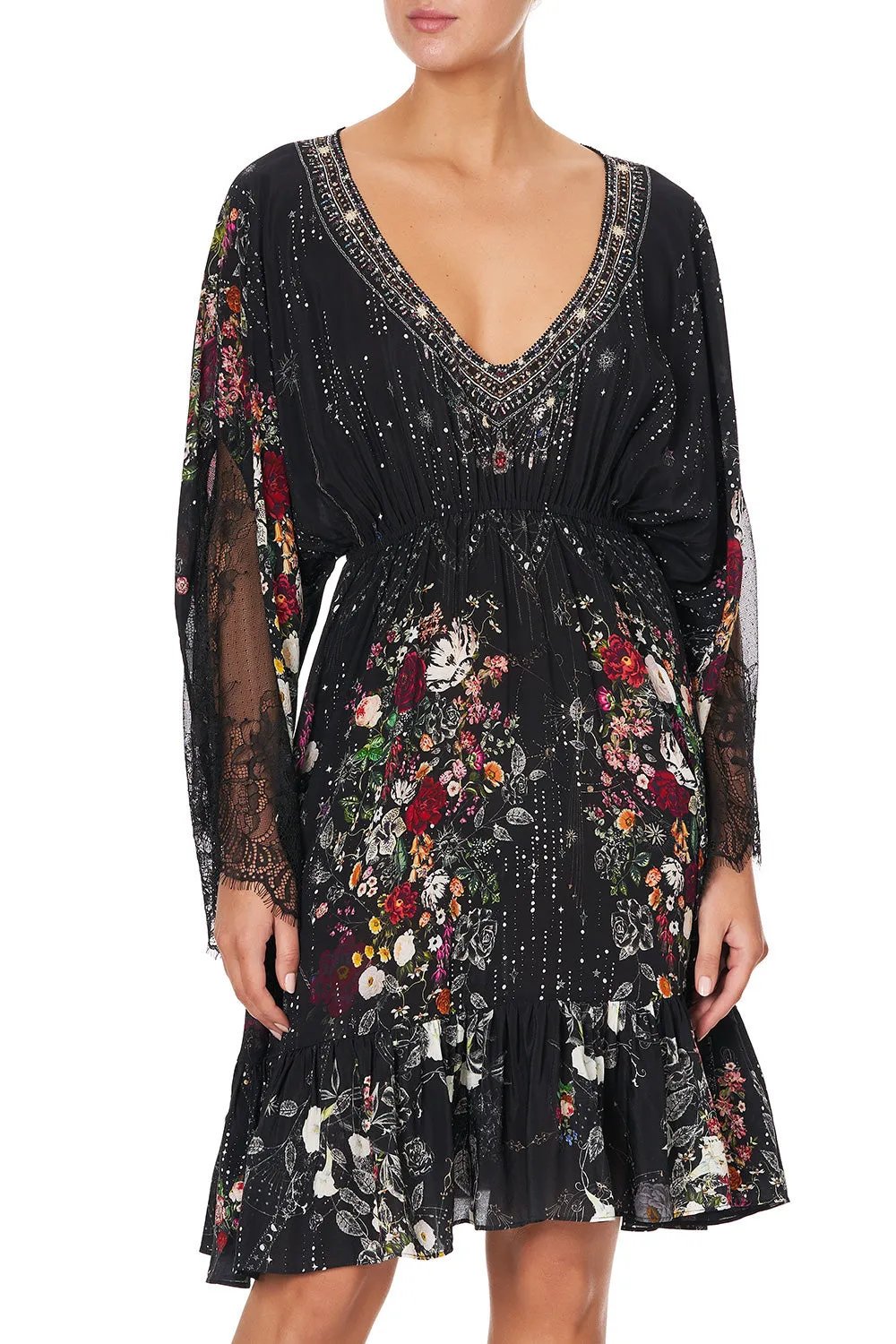 SHORT DRESS WITH LACE SLEEVE TO THE GYPSY