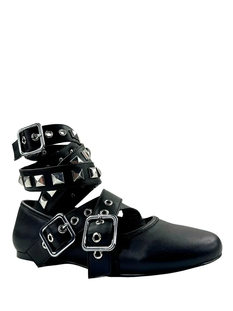 Siouxsie Studded Flat By Strange Cvlt