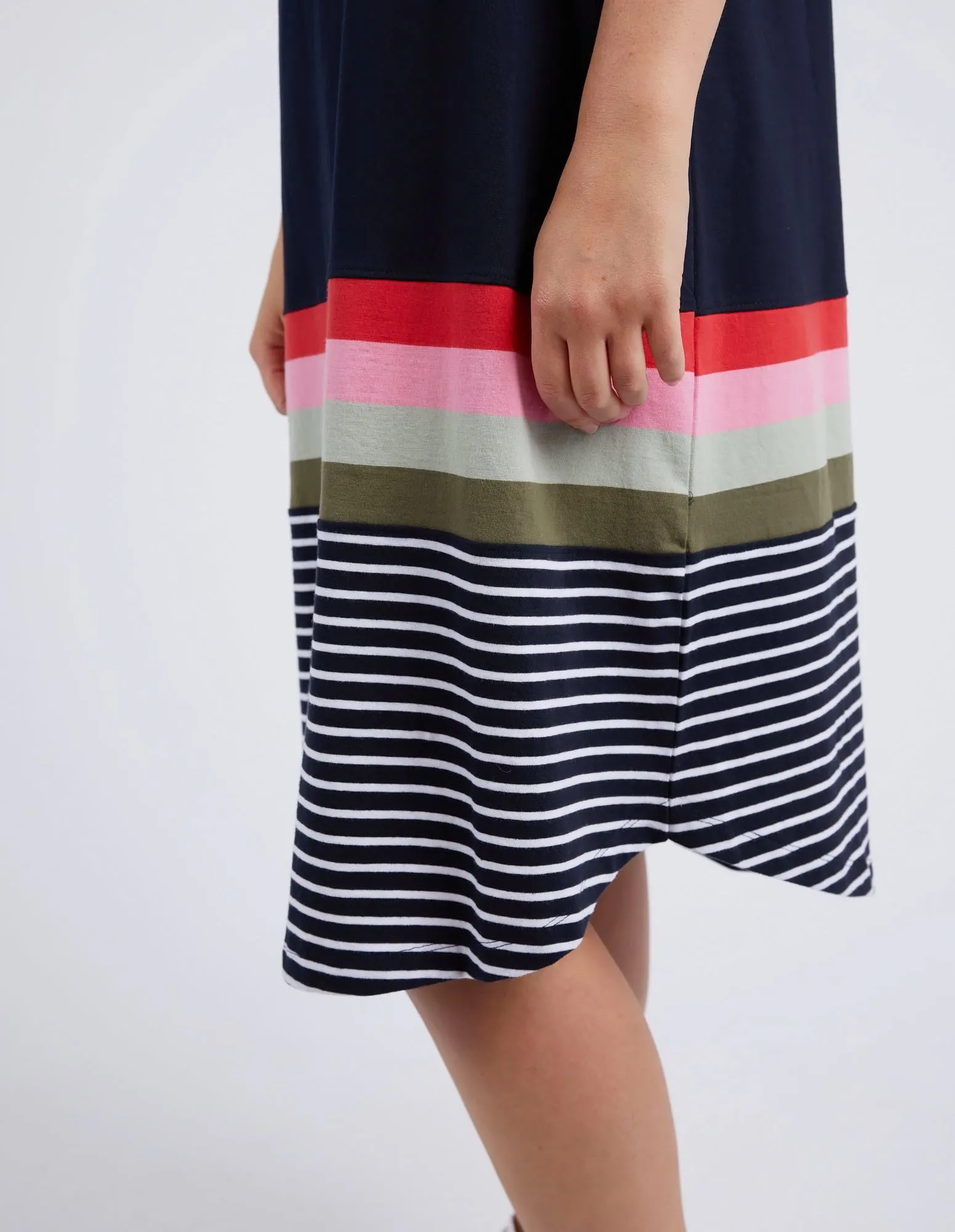 Terra Tee Dress Navy & White Stripe