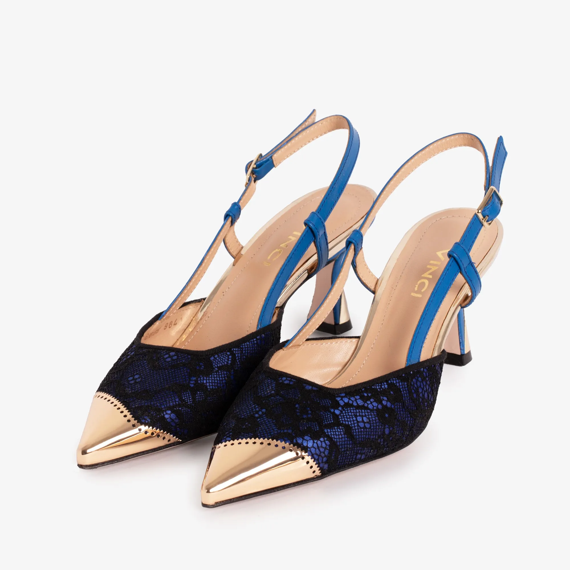 The Bali Sax Blue Leather Slingback Women Sandal