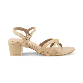 The Parma Beige Women's Dress Block Heel Sandals Tresmode