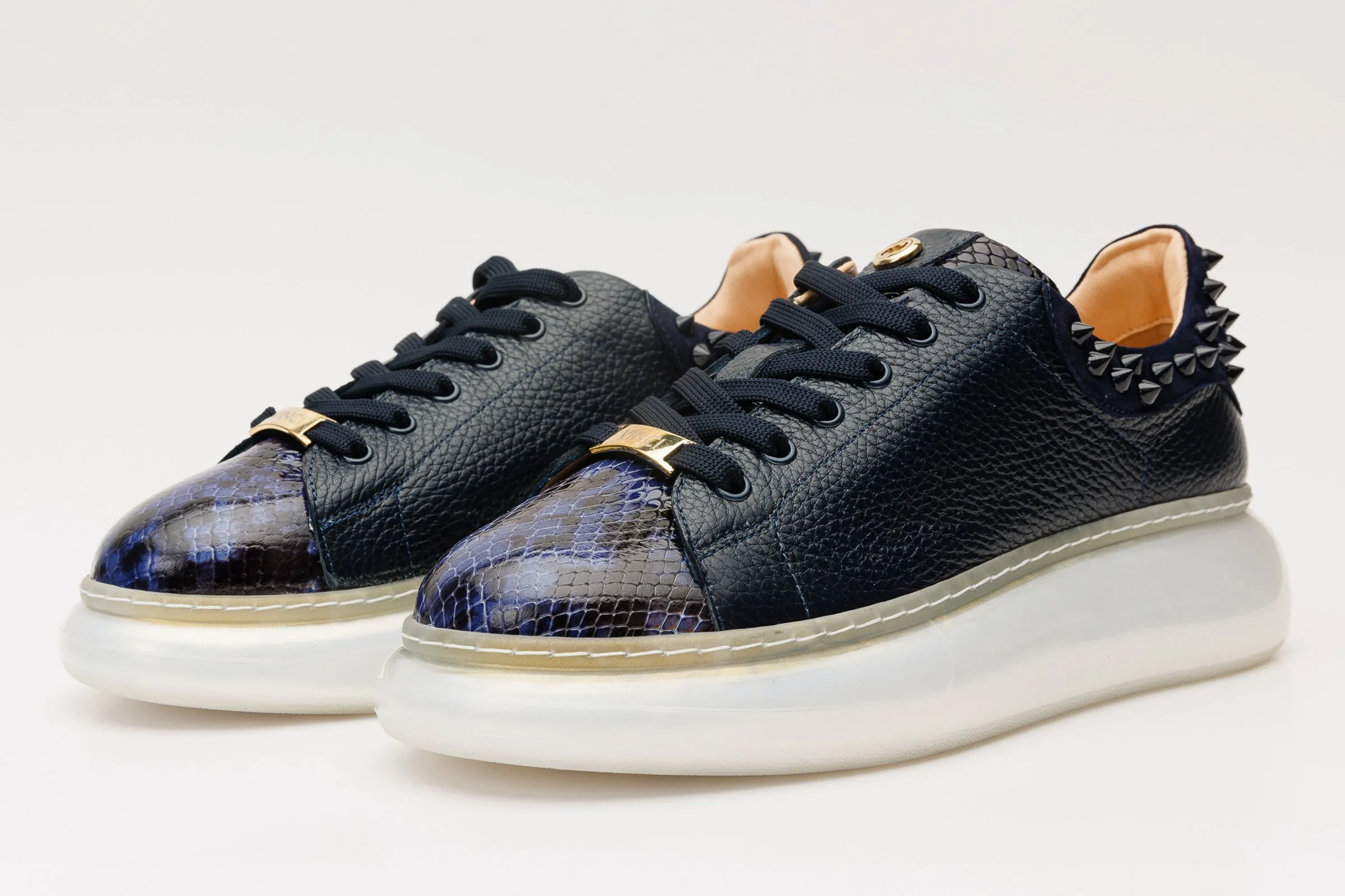 The Venezia Dark Blue Leather Women Sneaker