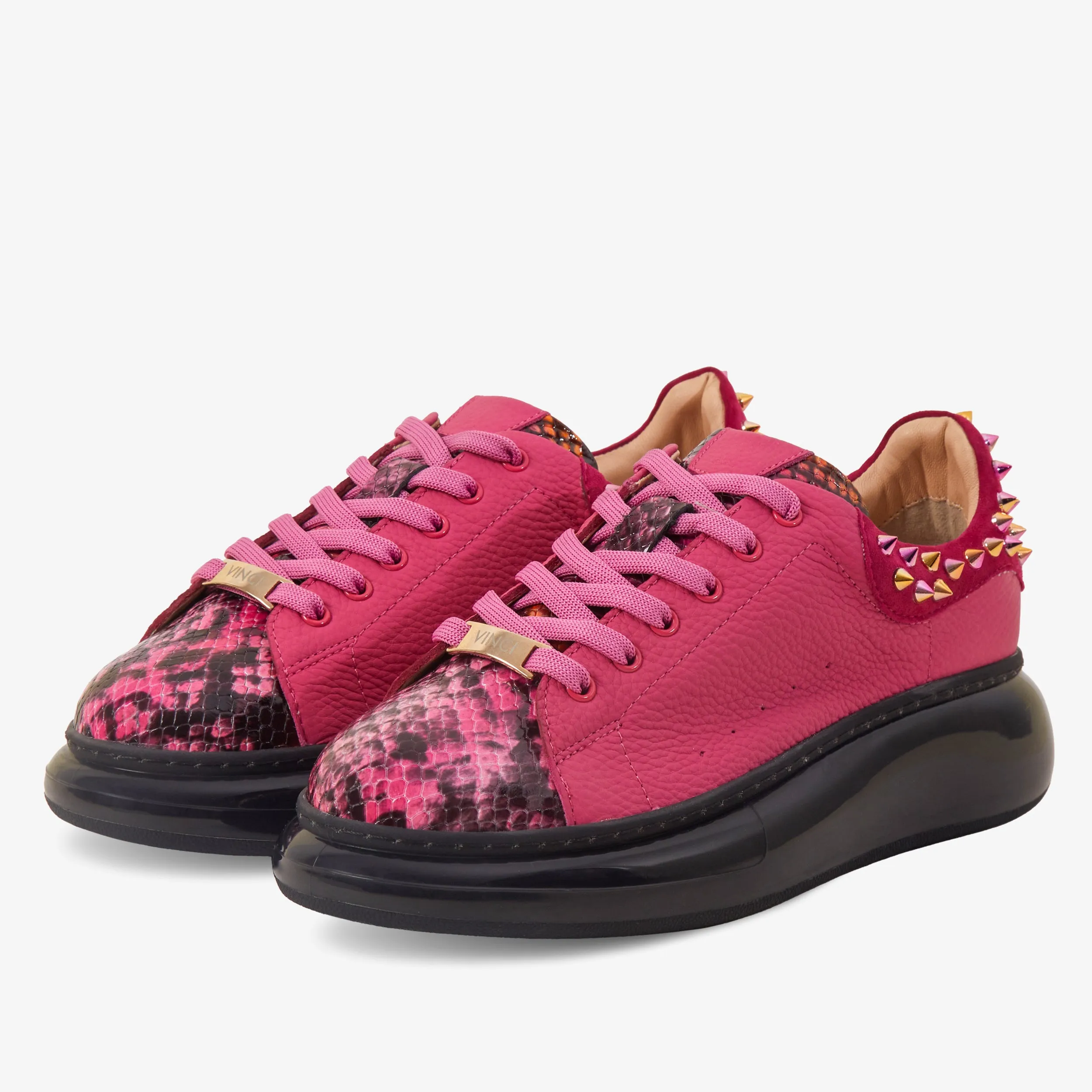 The Venezia Fushia Leather Women Sneaker