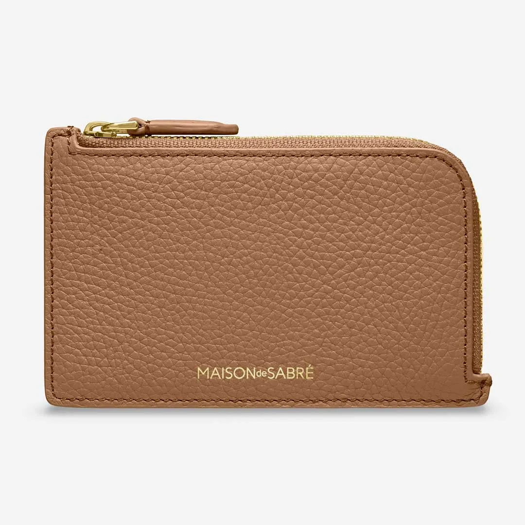 The Zip Card Holder - Sandstone Brown