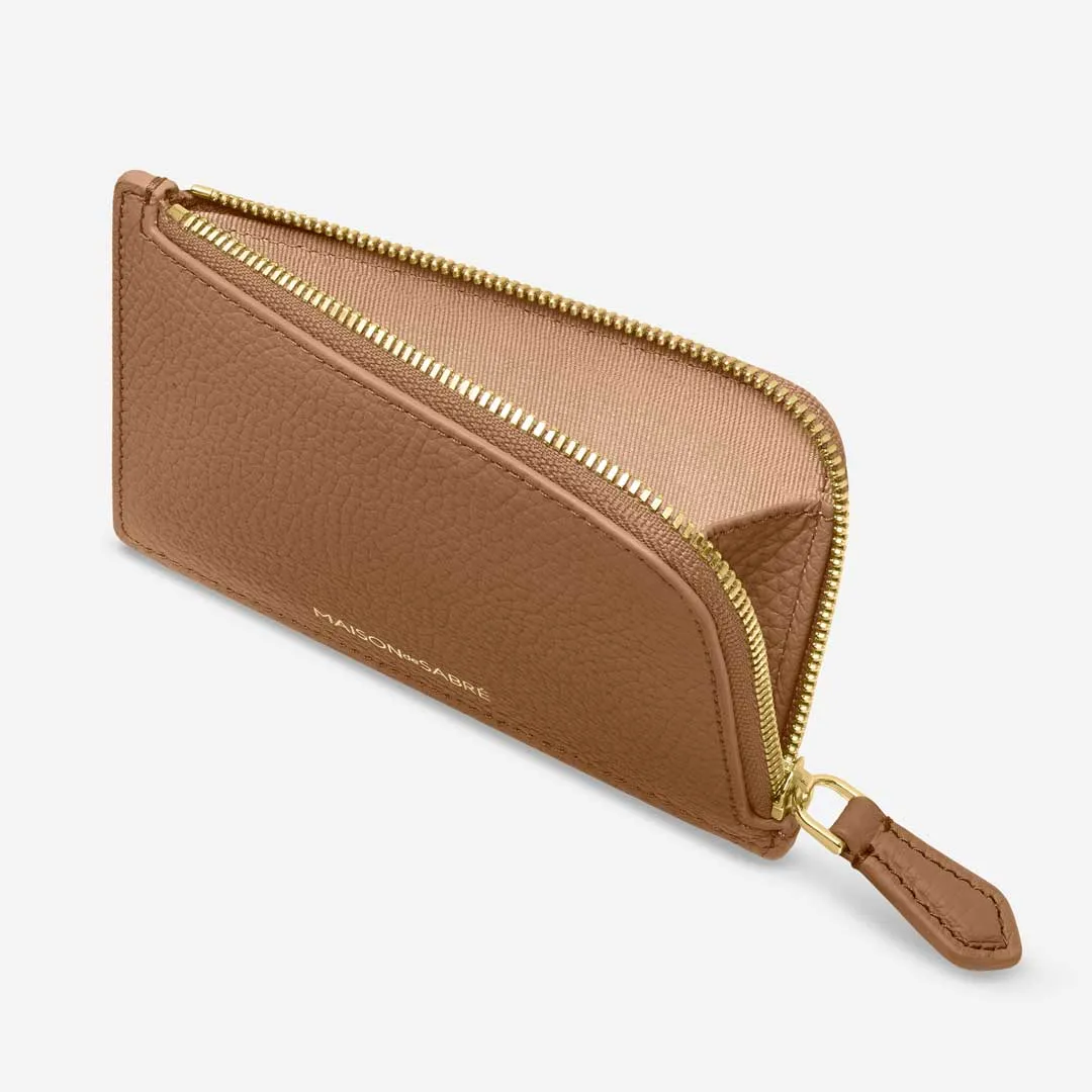 The Zip Card Holder - Sandstone Brown