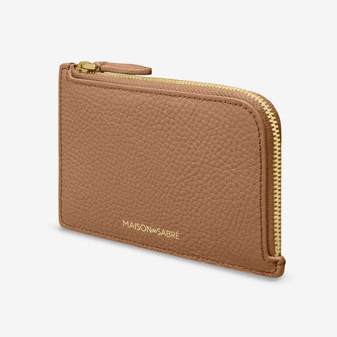 The Zip Card Holder - Sandstone Brown