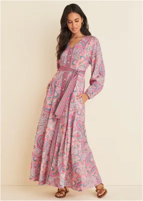 Tie-Waist Maxi Dress - Venetian Paisley