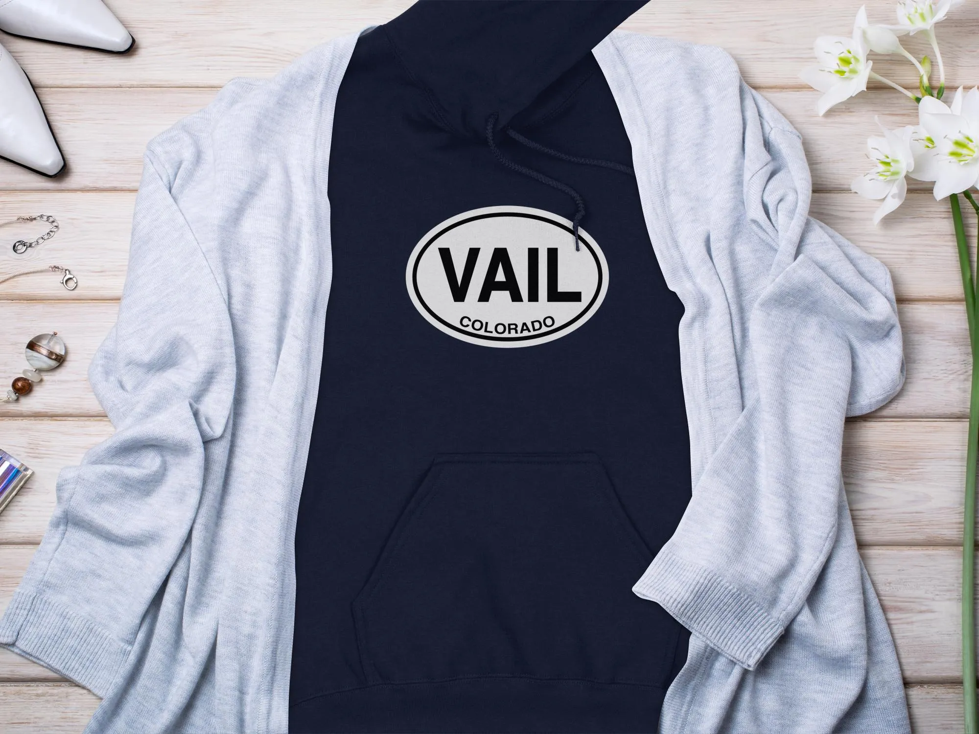 Vail Travel Vacation Hoodie for Elegant Mountain Getaways