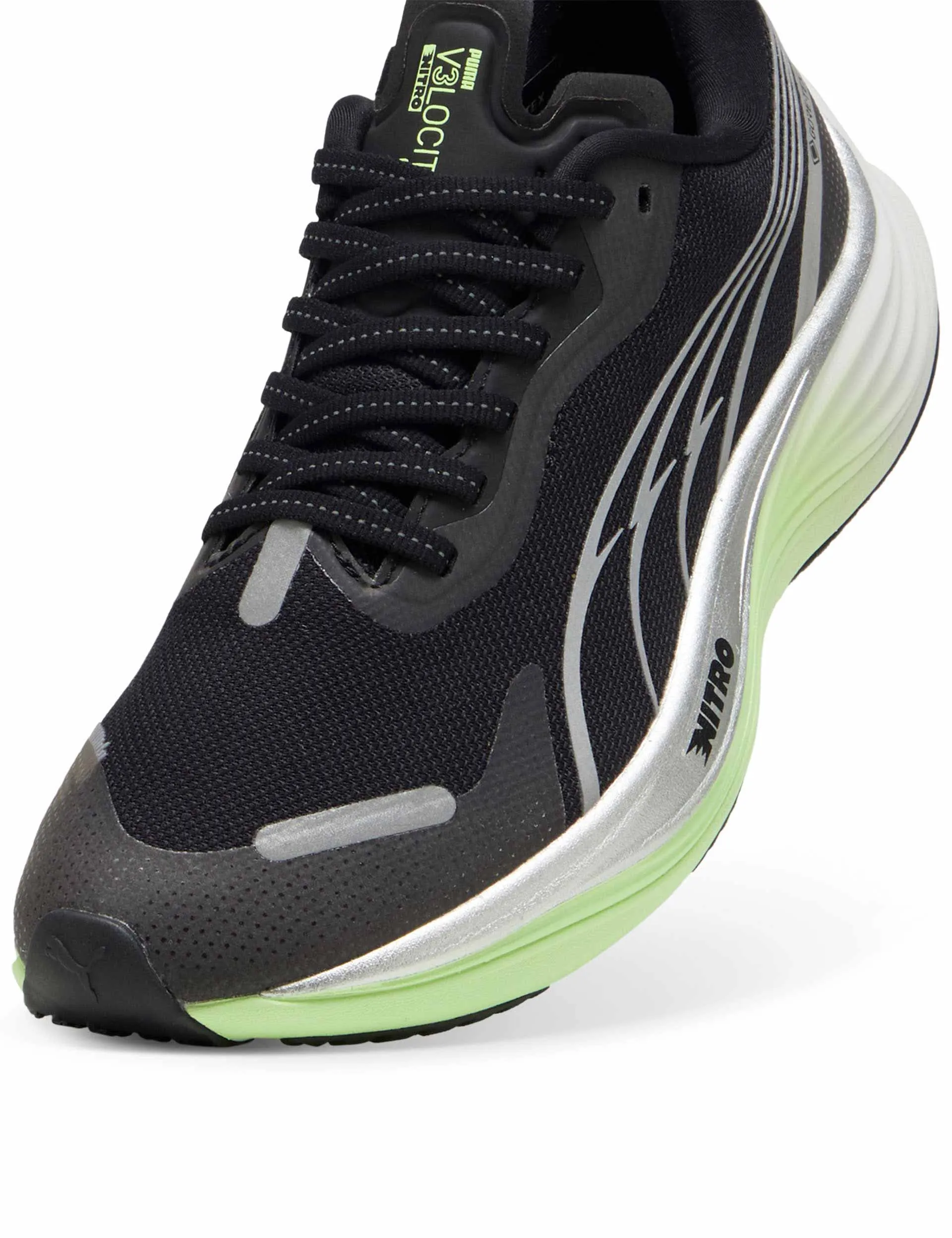 Velocity NITRO 3 GTX Running Shoes - Black/Silver/Fizzy Apple