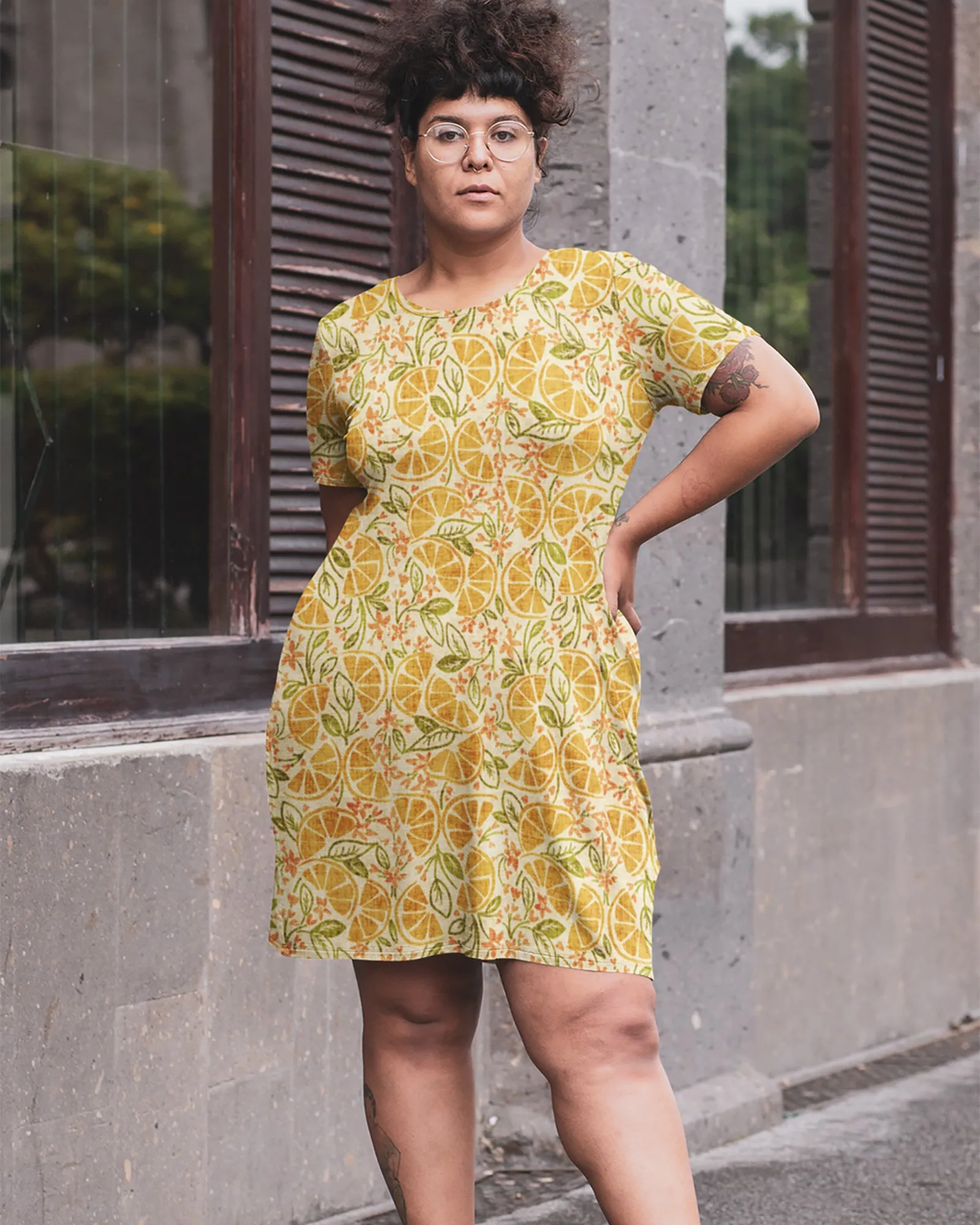 Vintage Citrus T-shirt Dress