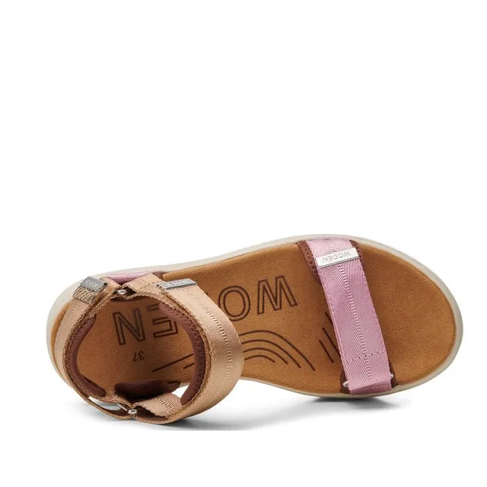 Woden Line Women's 3 Strap Sandal Multi Rose